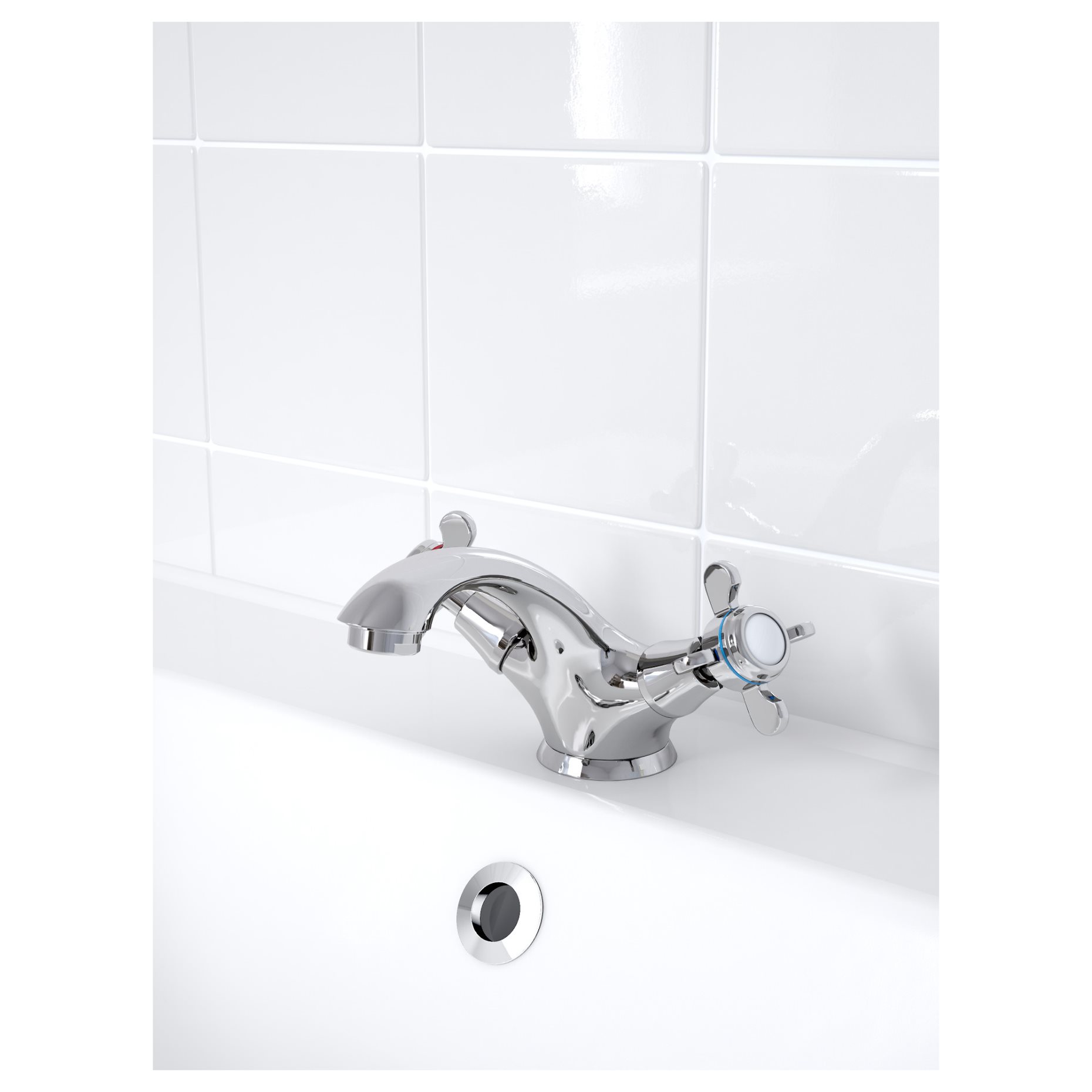 RUNSKAR, wash-basin mixer tap with strainer, 502.621.22