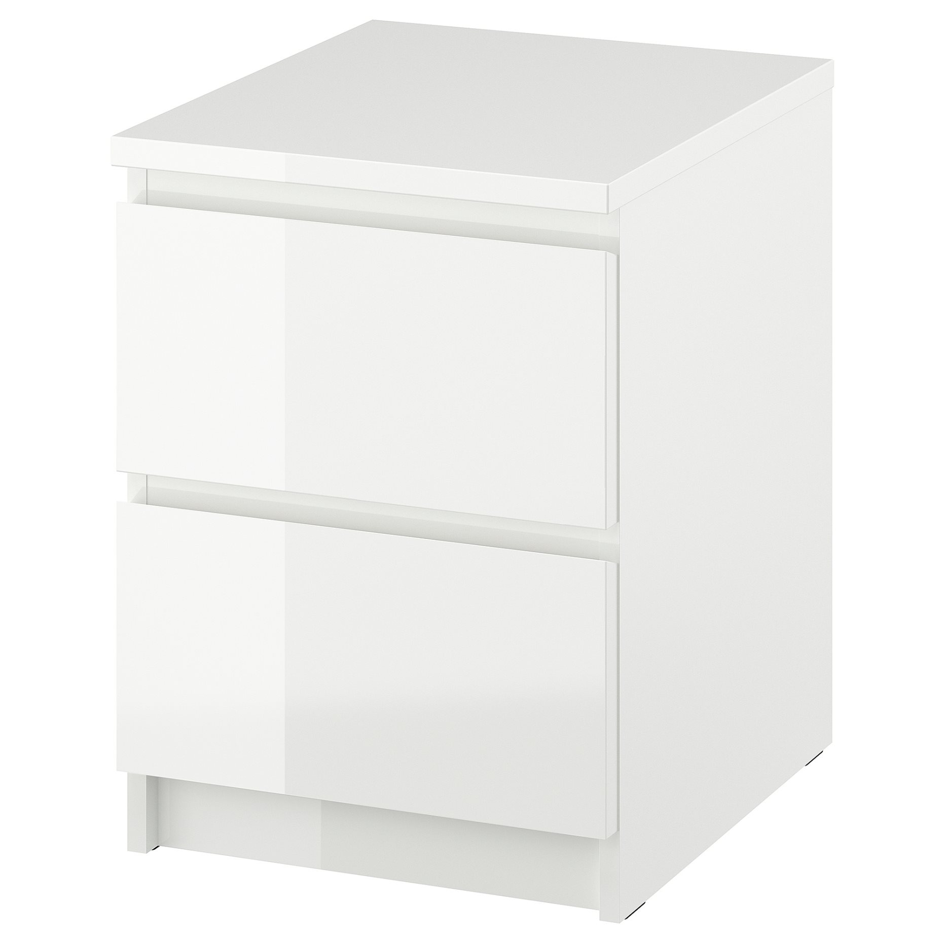 MALM, συρταριέρα με 2 συρτάρια/γυαλιστερό, 40x55 cm, 503.365.52