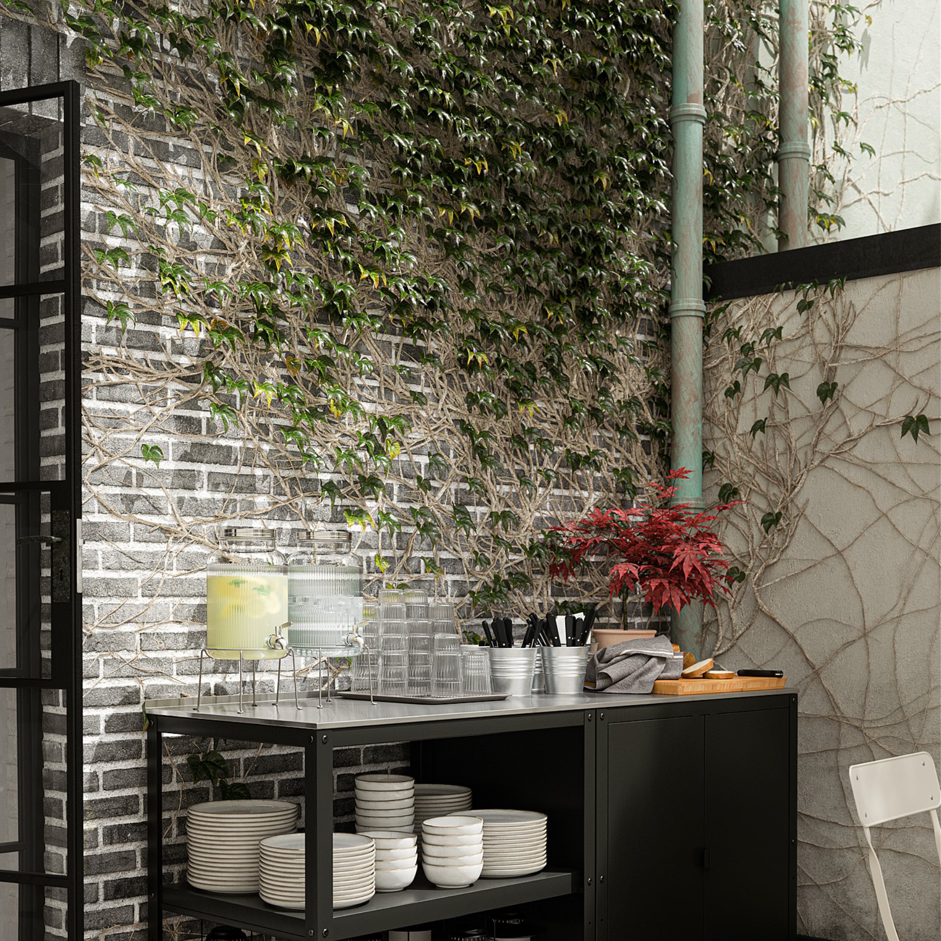 GRILLSKÄR, kitchen island shelf unit outdoor, 86x61 cm, 504.714.46