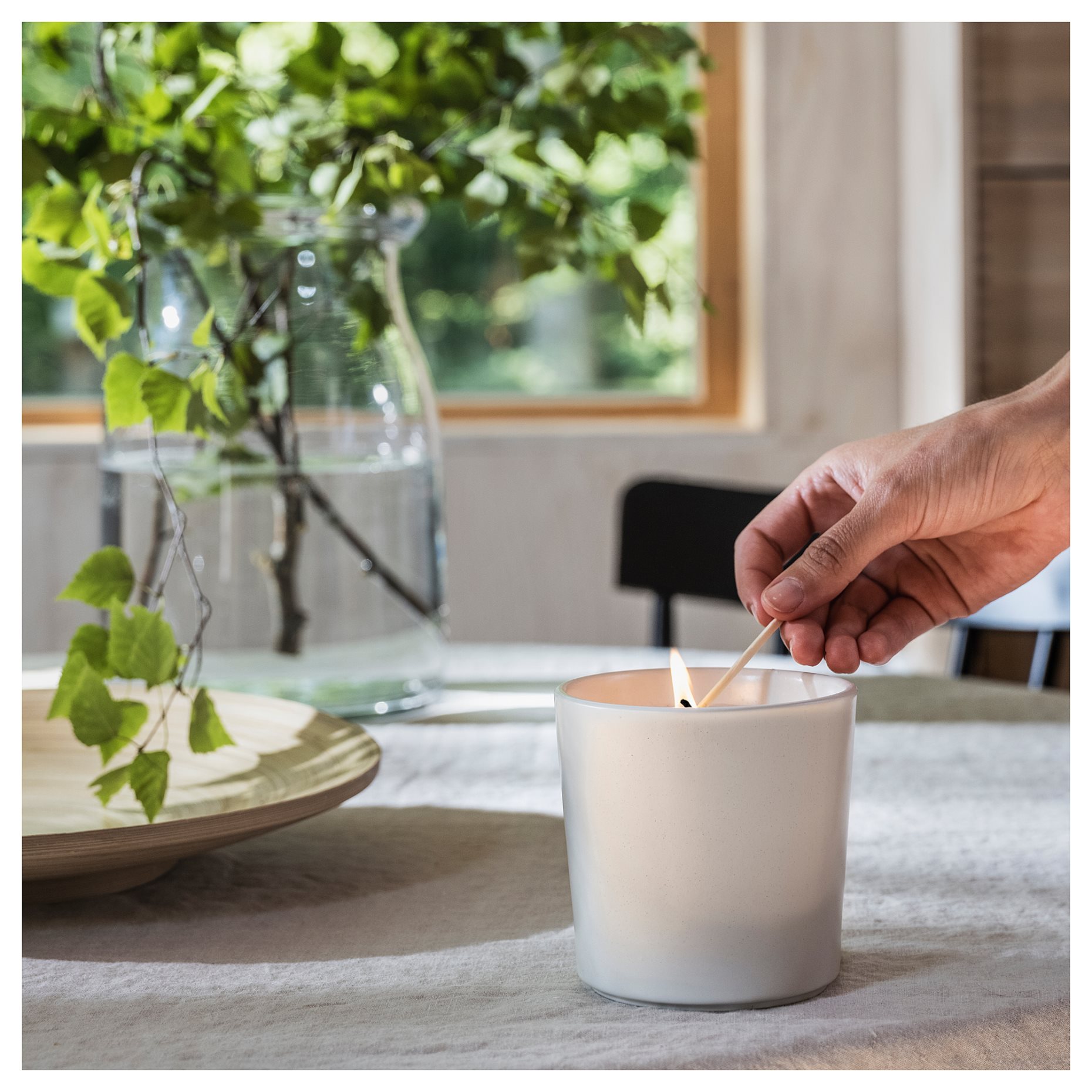 ADLAD, scented candle in ceramic jar/Scandinavian Woods, 50 hr, 505.022.02