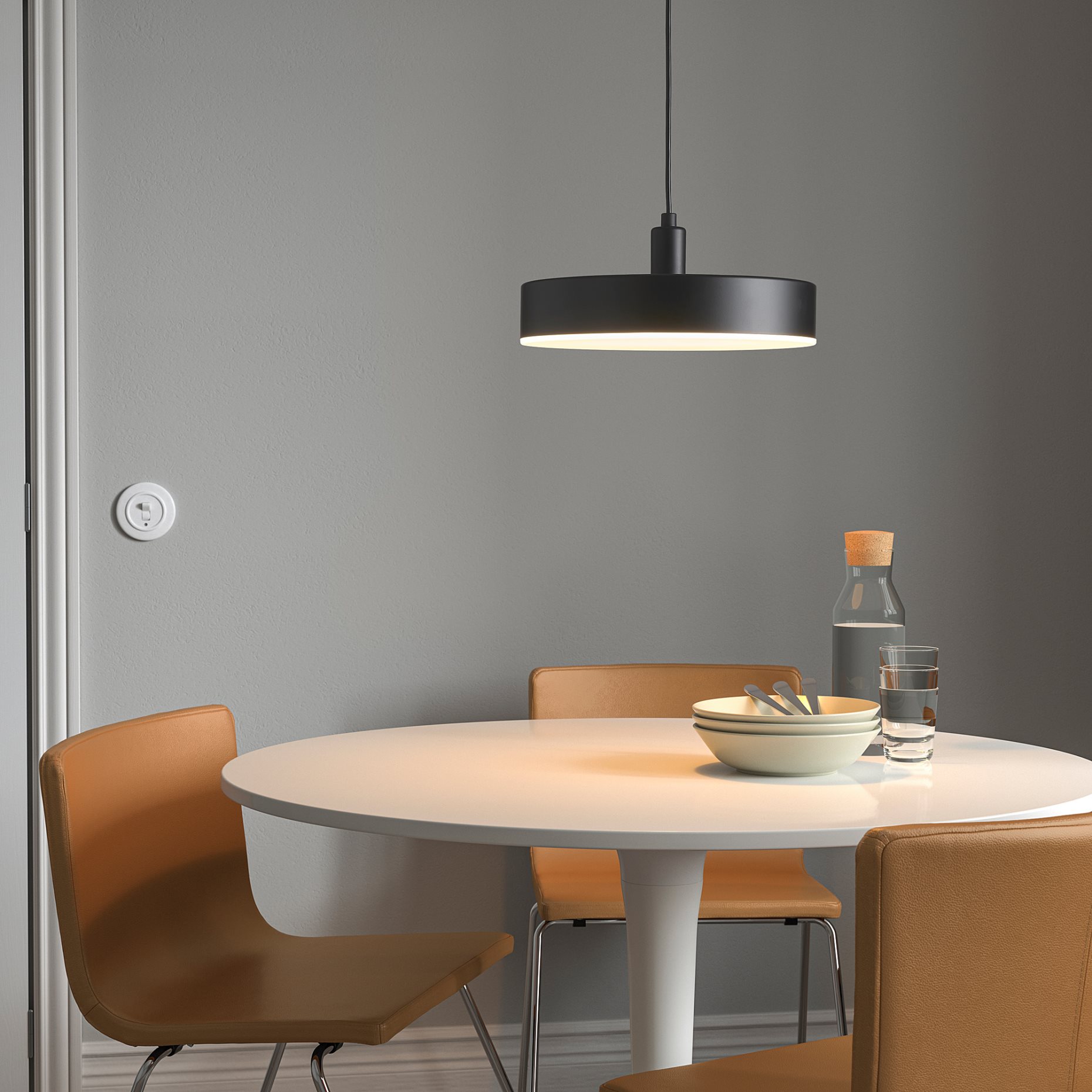 NYMÅNE, pendant lamp with built-in LED light source, 38 cm, 505.040.41