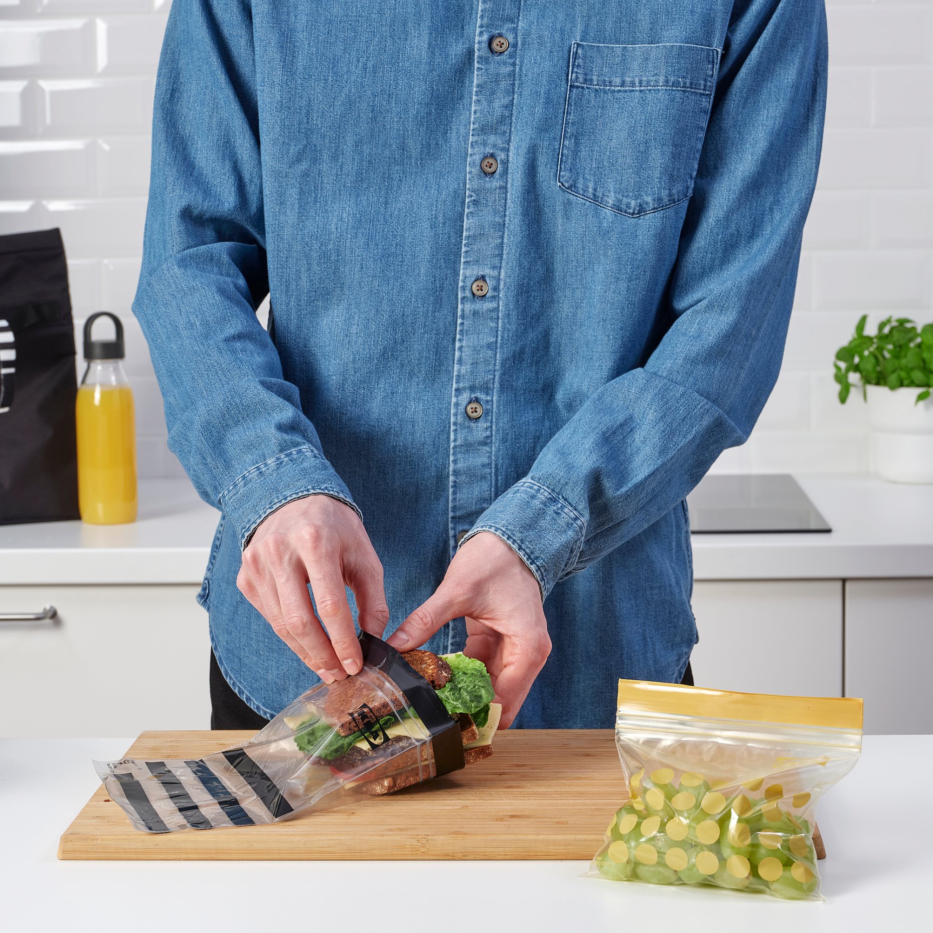 ISTAD, resealable bag patterned, 60 pack, 505.256.42