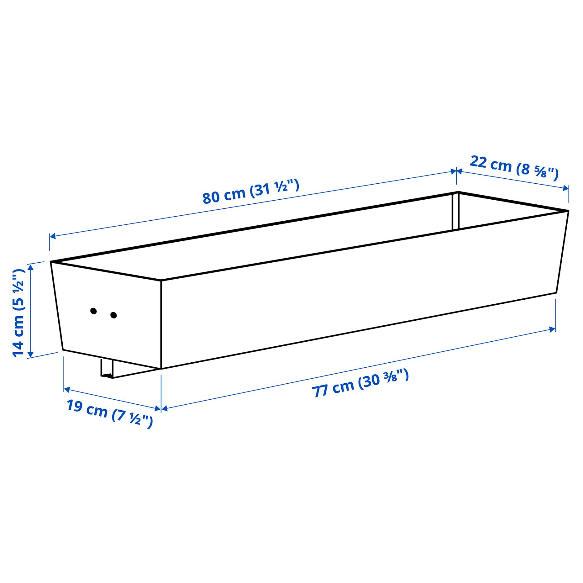 MITTZON, container for frame with castors, 80x14 cm, 505.286.31