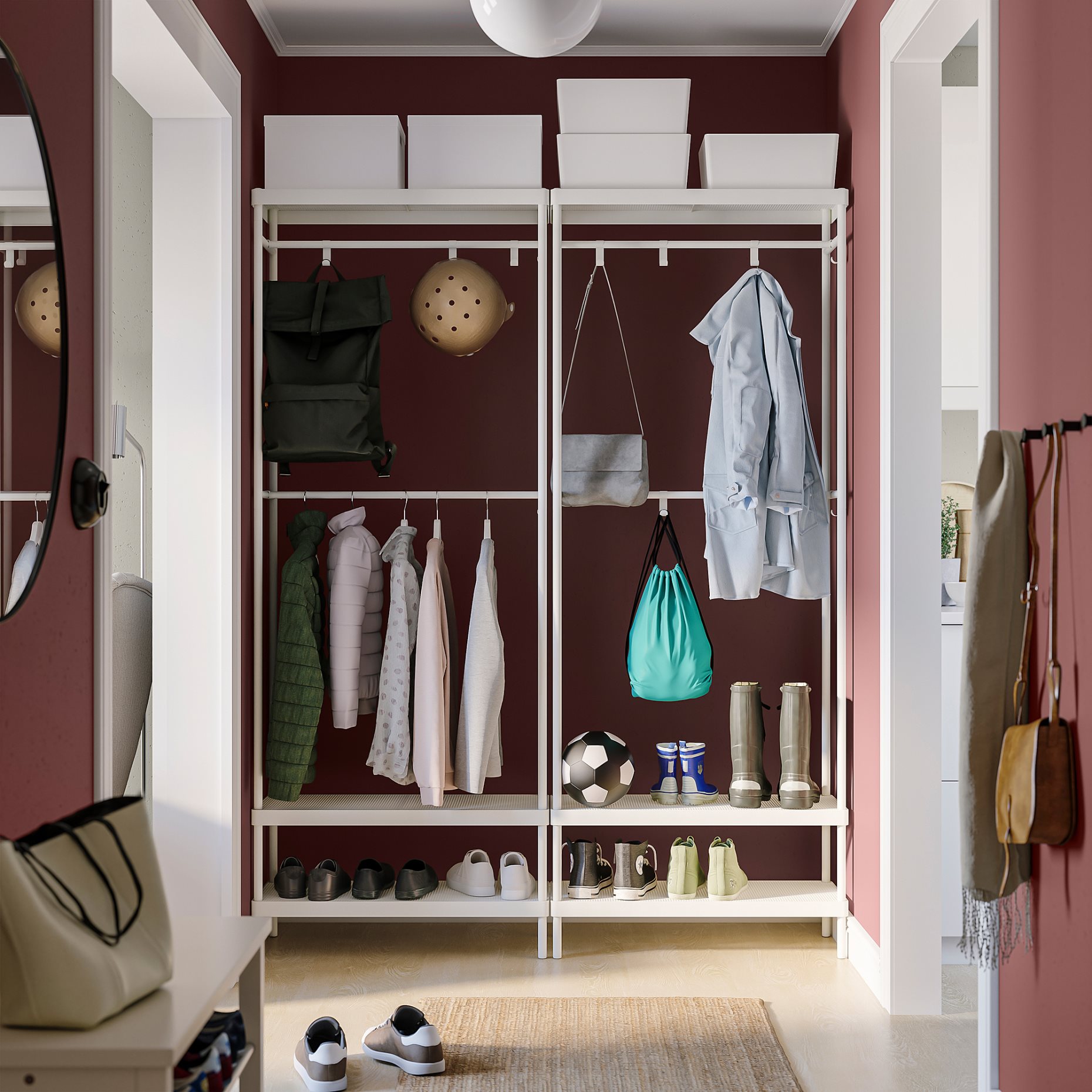 MACKAPÄR, coat rack with shoe storage unit, 78x32x200 cm, 505.309.88