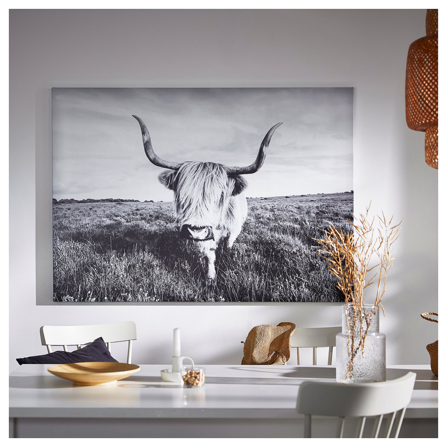 BJÖRKSTA, picture/curious cow, 140x100 cm, 505.549.03