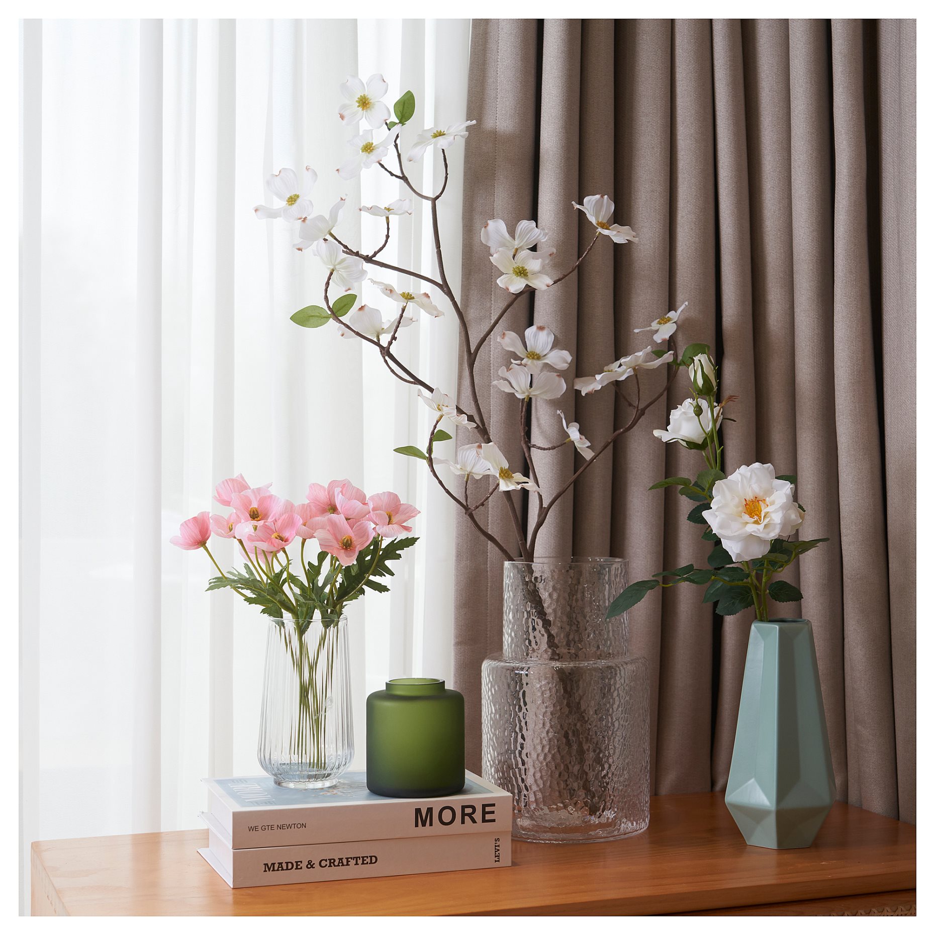 SMYCKA, artificial spray in/outdoor/Dogwood, 100 cm, 505.601.45