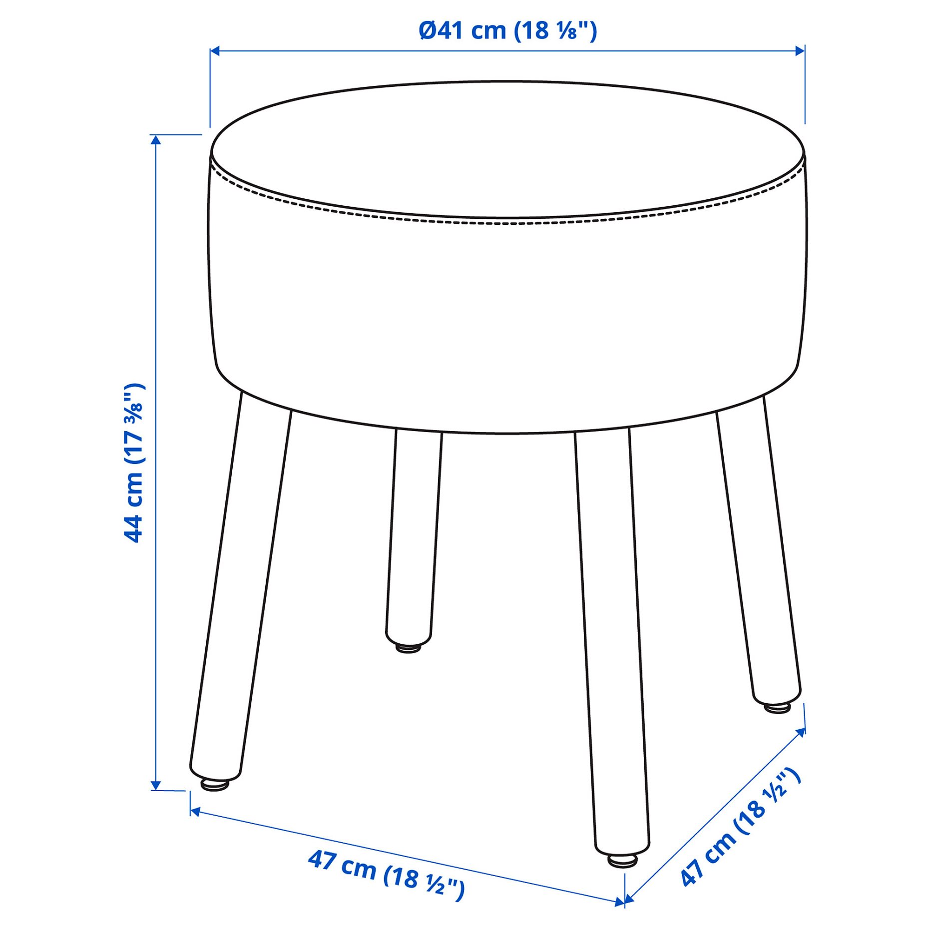 MÖRTFORS, pouffe, 47x47 cm, 505.702.48