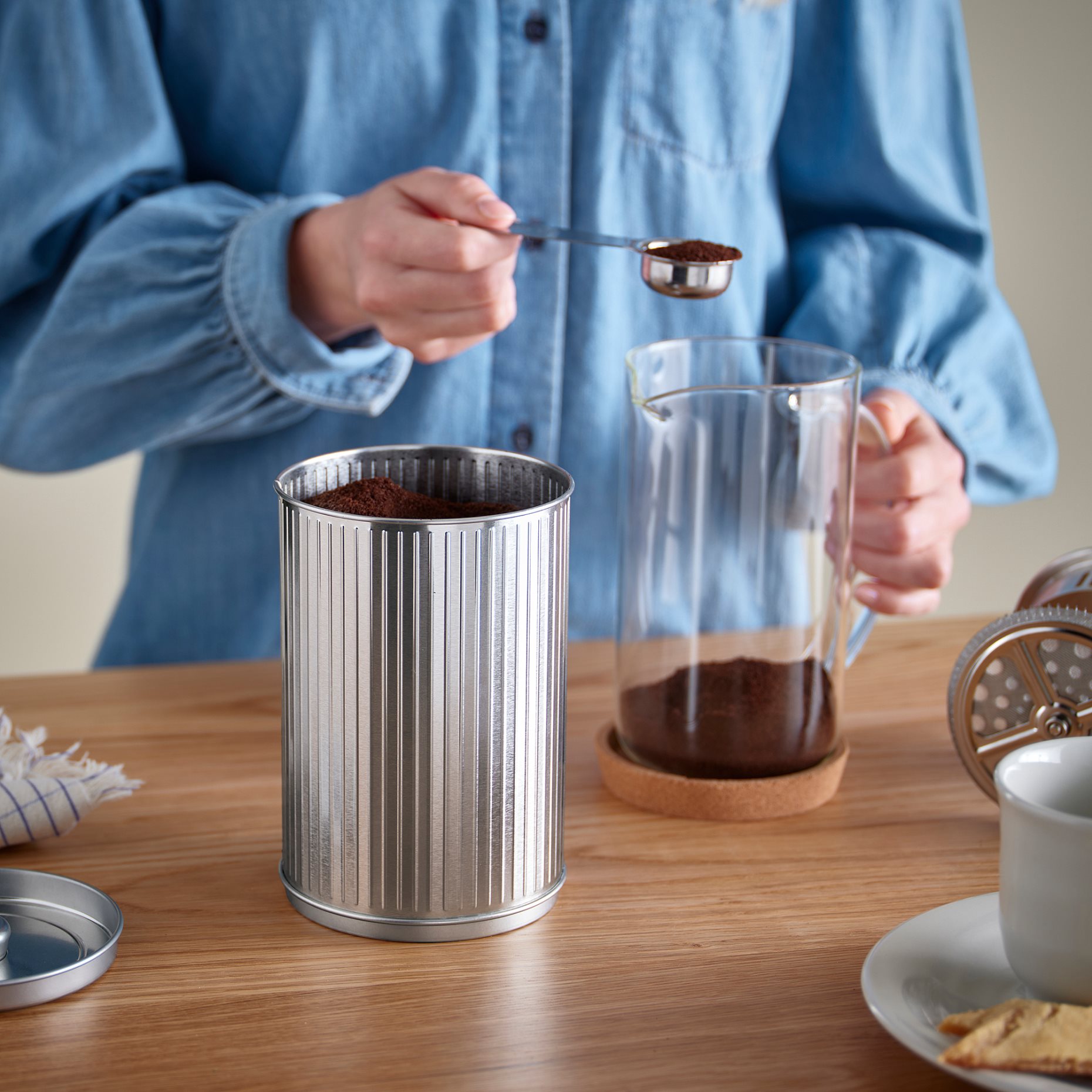 BETTHAJ, tin with lid for coffee/tea, 1.3 l, 506.056.91