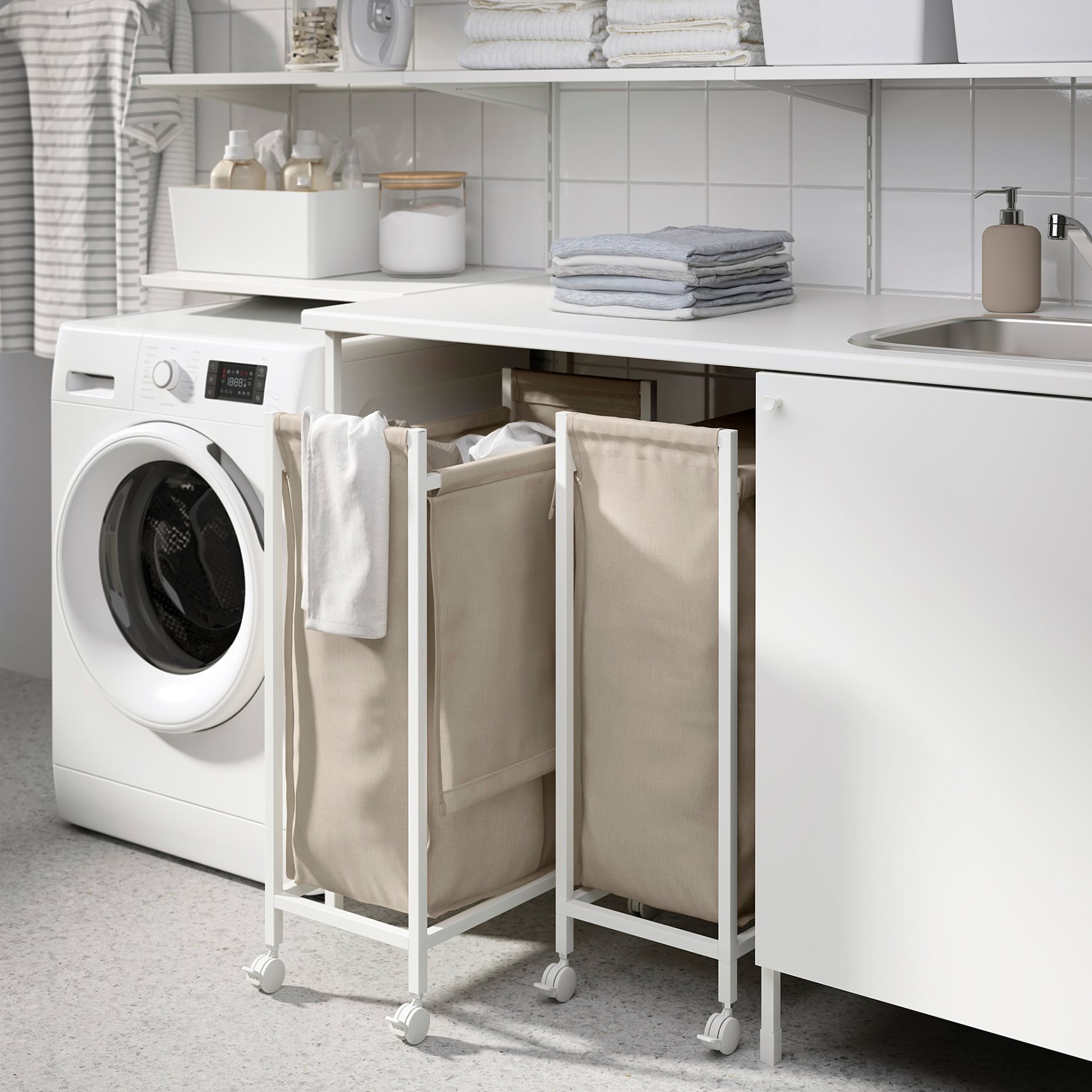 ENHET, laundry bag with castors, 80 l, 506.139.07