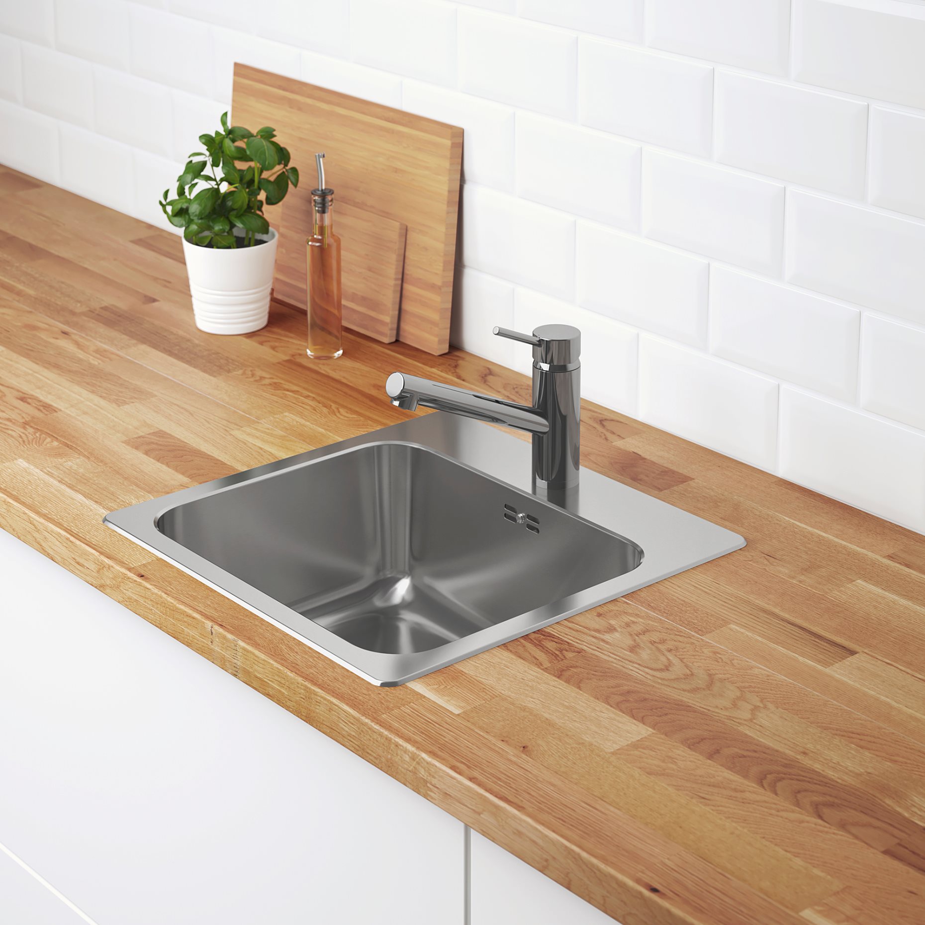LÅNGUDDEN, inset sink 1 bowl, 46x46 cm, 591.573.91