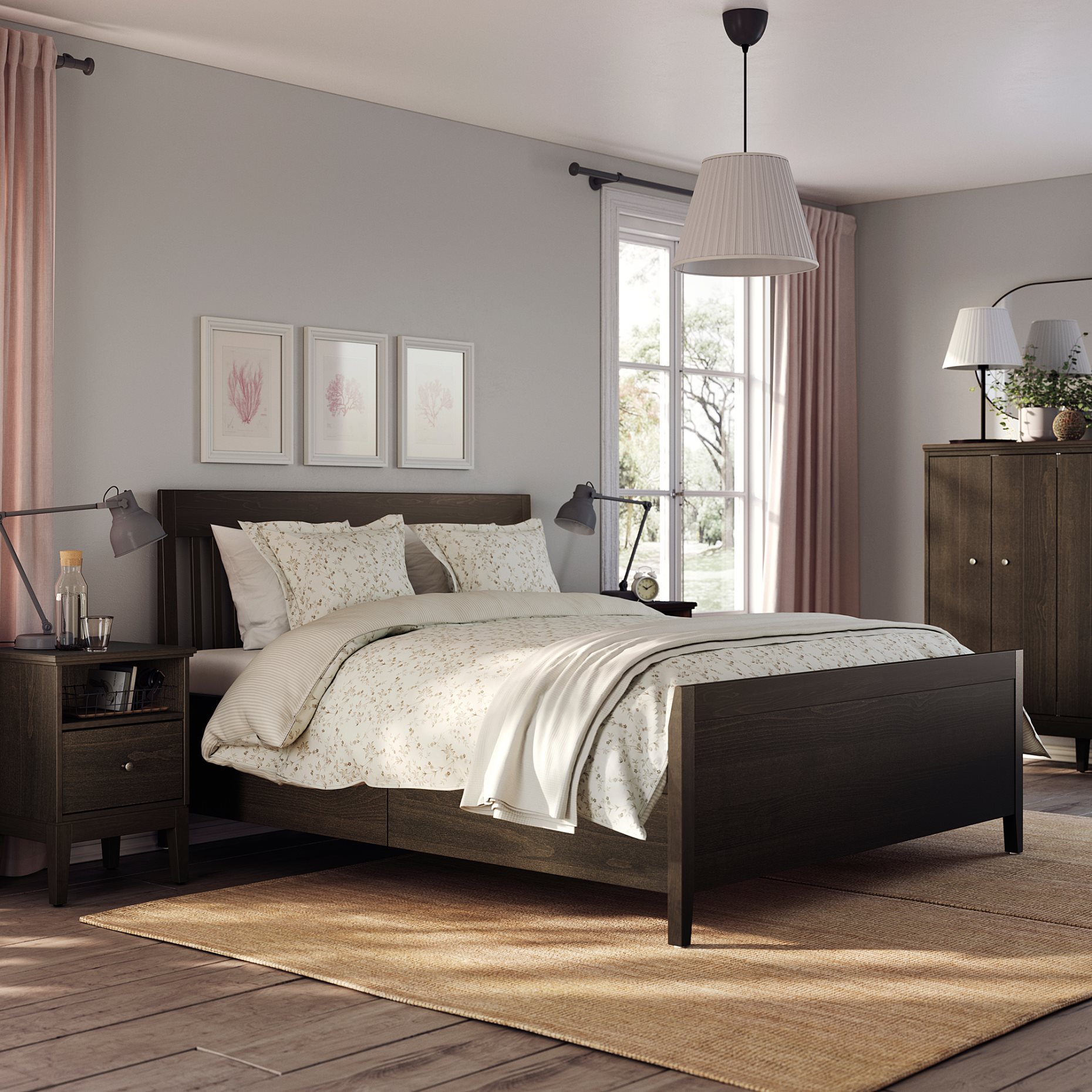 IDANÄS, bed frame with storage, 160x200 cm, 593.922.23
