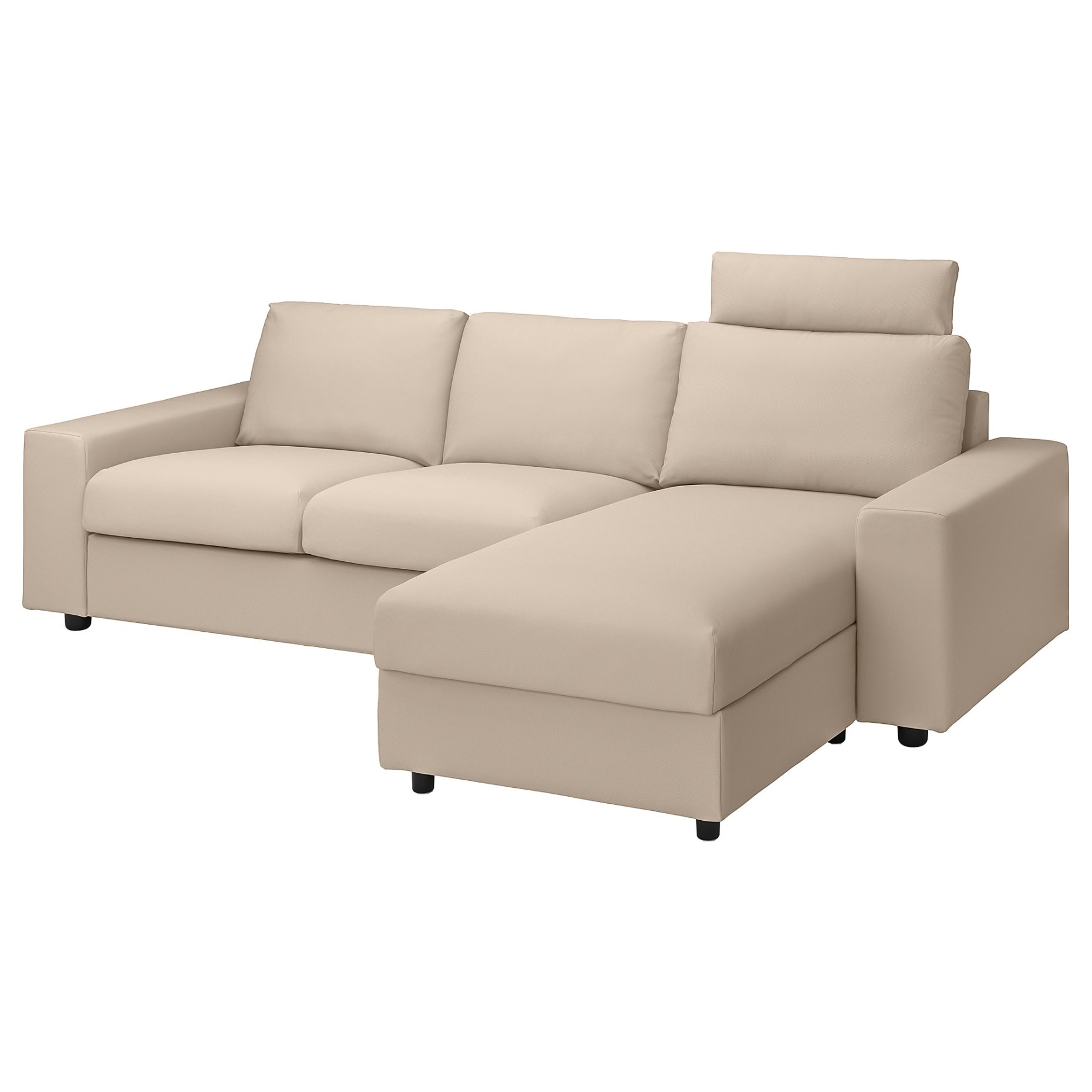 VIMLE, 3-seat sofa with chaise longue with headrest with wide armrests, 594.014.11