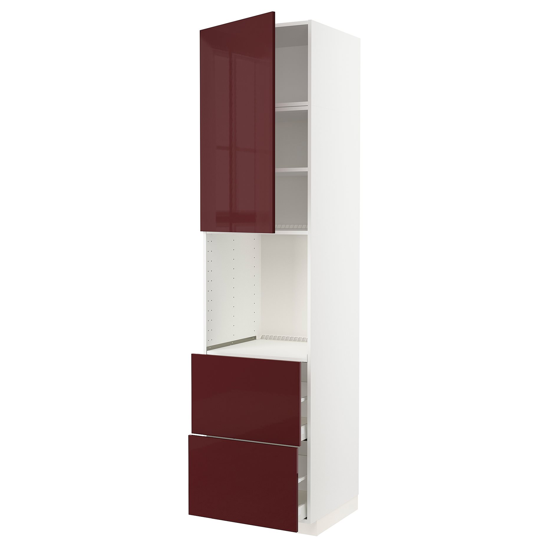 METOD, high cabinet for oven with door/2 drawers, 60x60x240 cm, 594.592.99