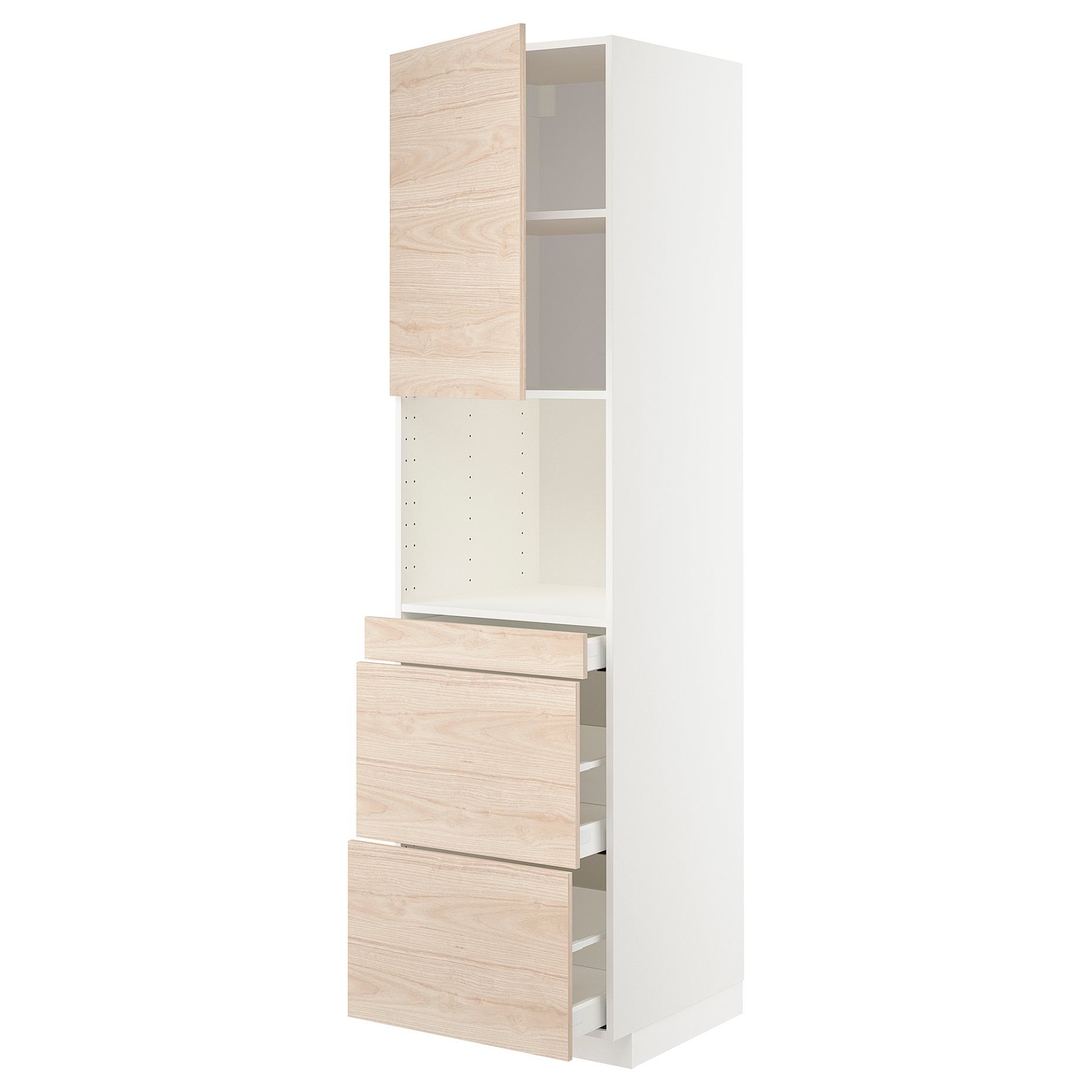 METOD, high cabinet for microwave combi with door/3 drawers, 60x60x220 cm, 594.628.95