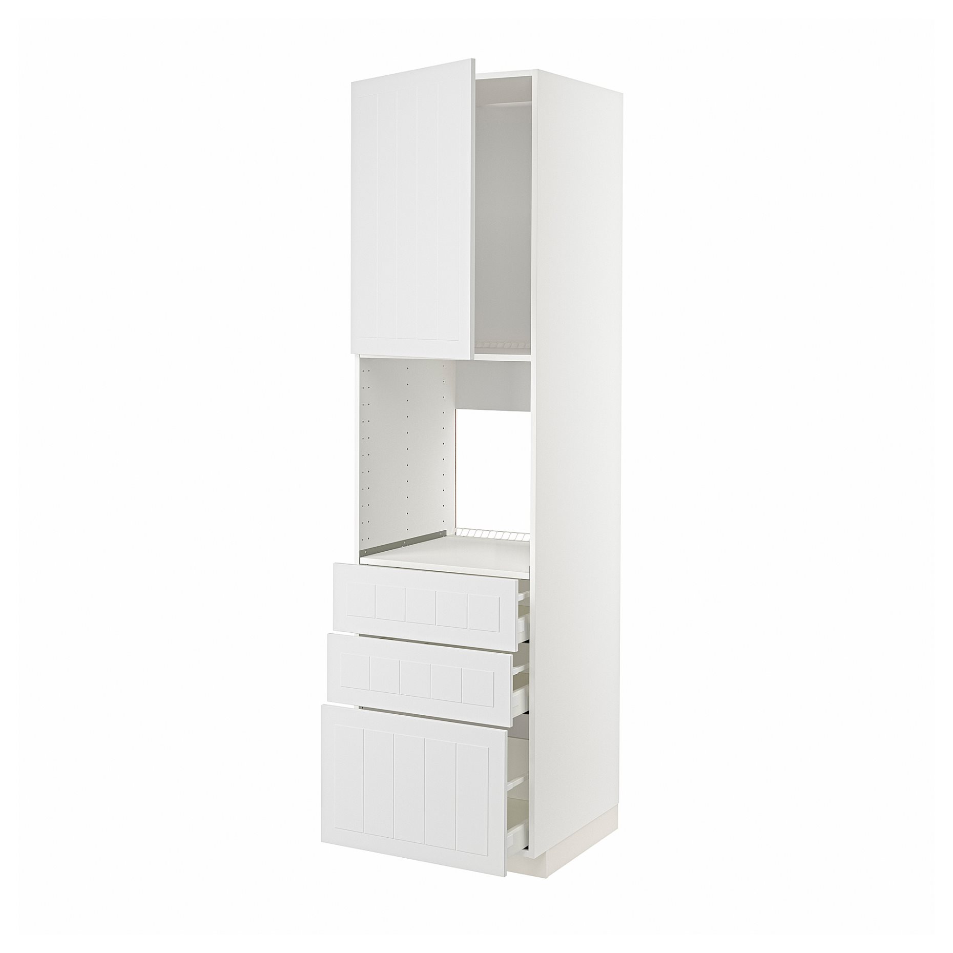METOD, high cabinet for oven with door/3 drawers, 60x60x220 cm, 594.700.94