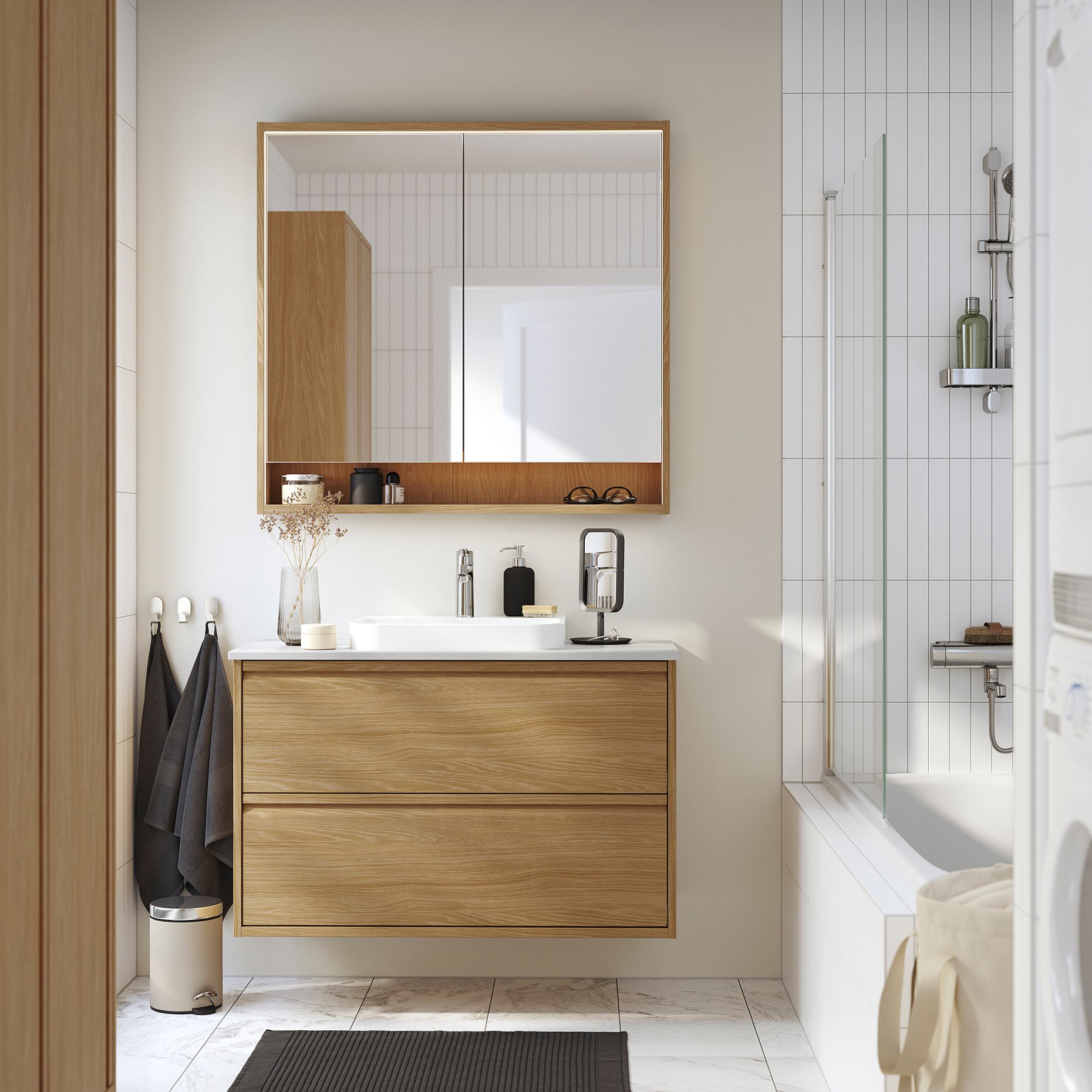 ANGSJON/BACKSJON, wash-stand with drawers/wash-basin/tap, 102x49x71 cm, 595.141.06