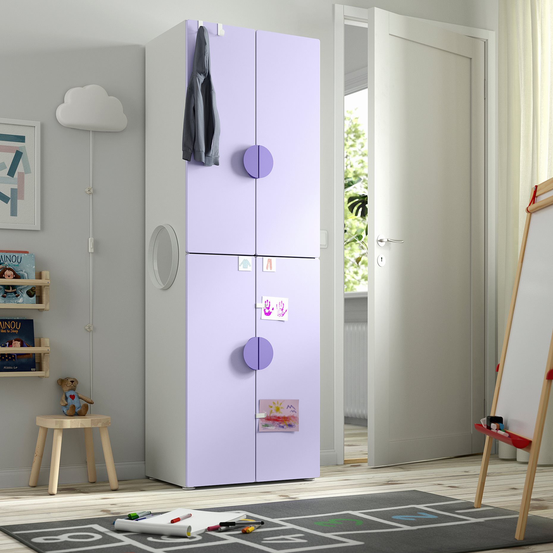 SMASTAD/PLATSA, wardrobe with 2 clothes rails, 60x42x181 cm, 595.489.79