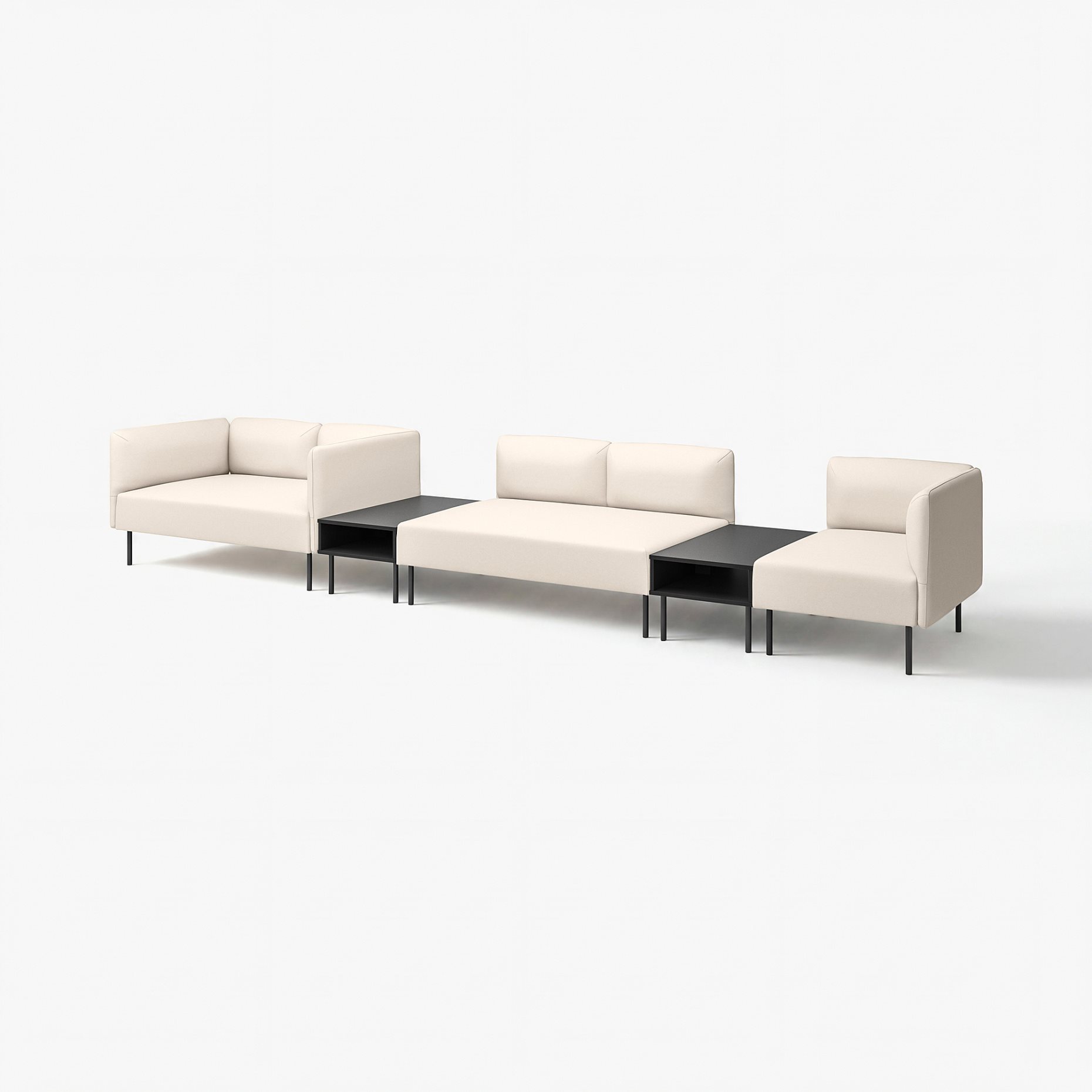 LILLEHEM, 5-seat modular sofa with side table, 595.534.66