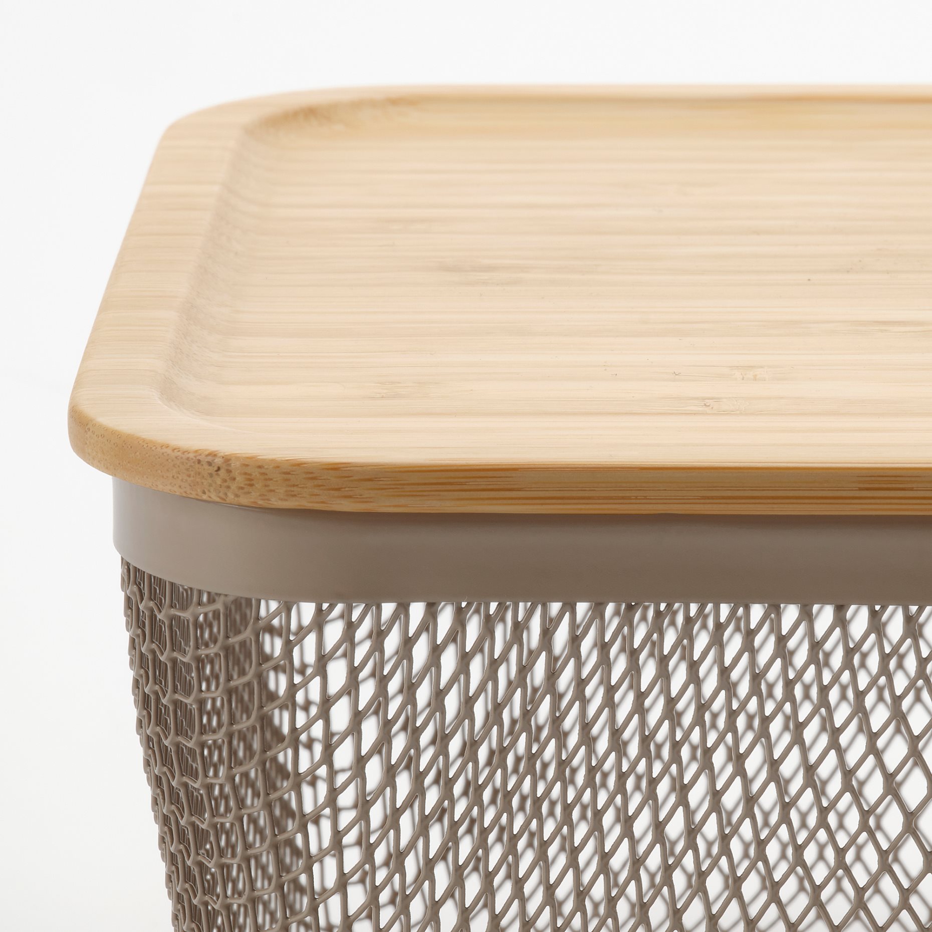 IKEA 365+, rectangular metal food storage basket with lid, 32x21x13 cm, 595.815.01