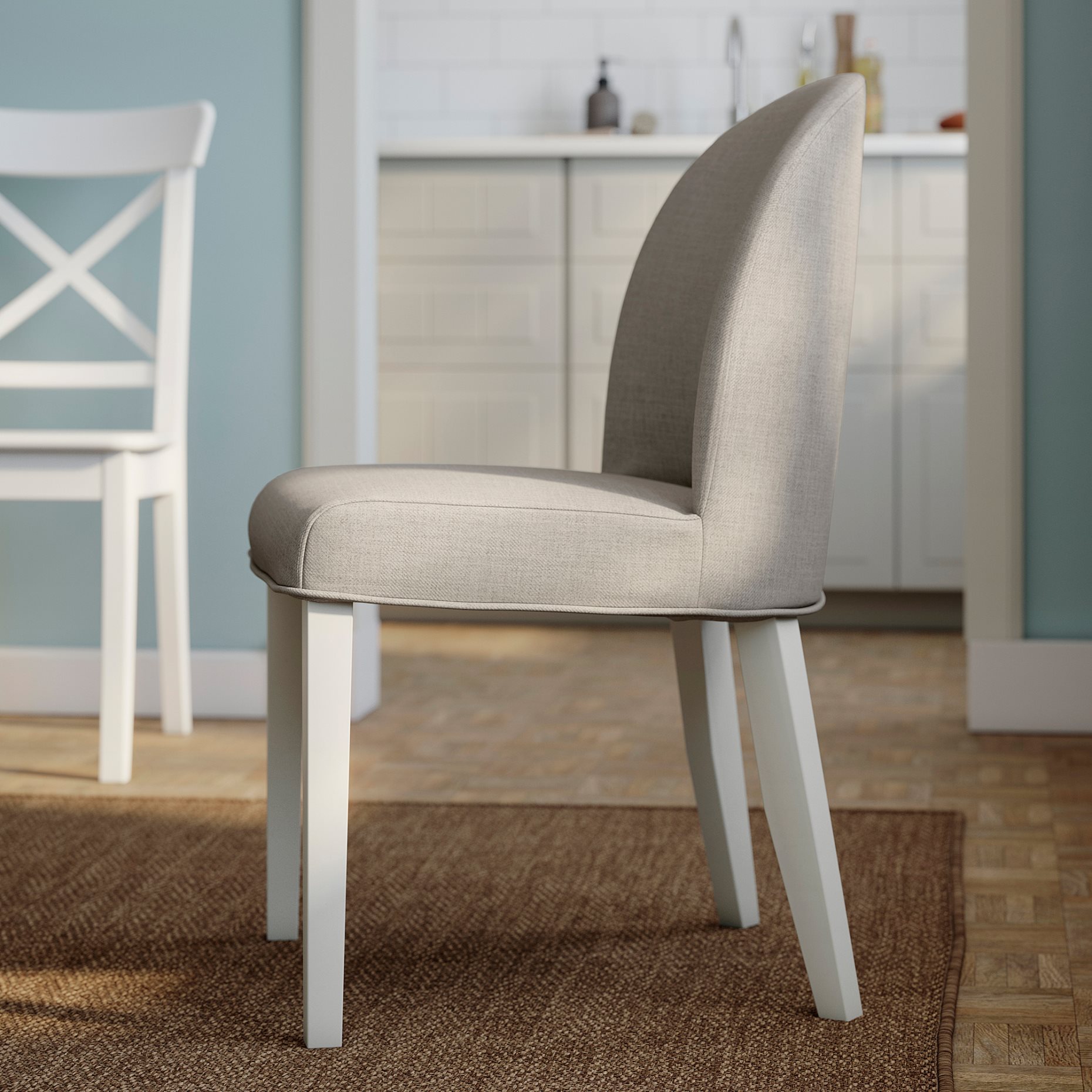 ROSENTORP, table and 6 chairs, 160/215x110 cm, 596.101.36