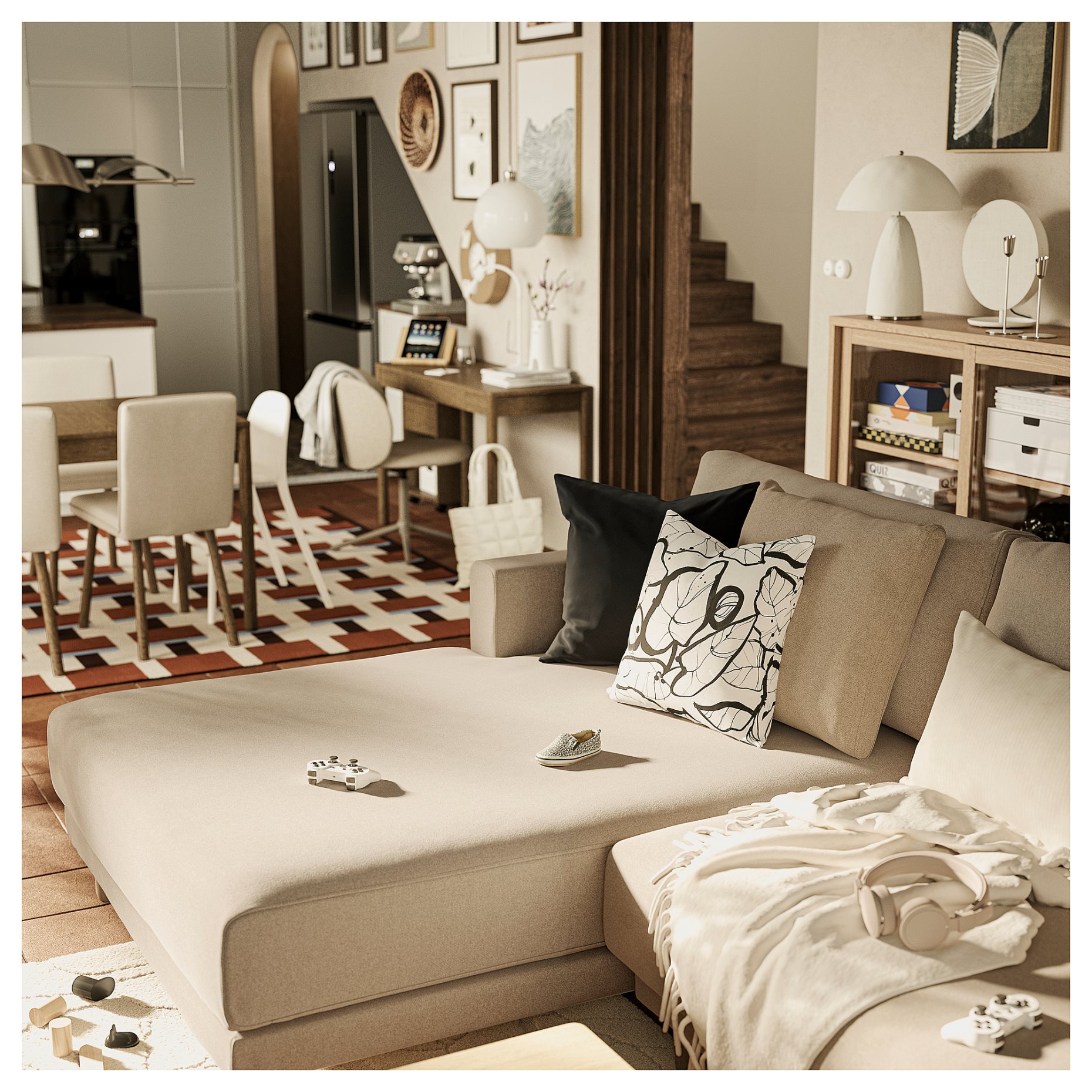 UPPÅKRA, 4,5-seat modular sofa with chaise longue, left, 596.140.83