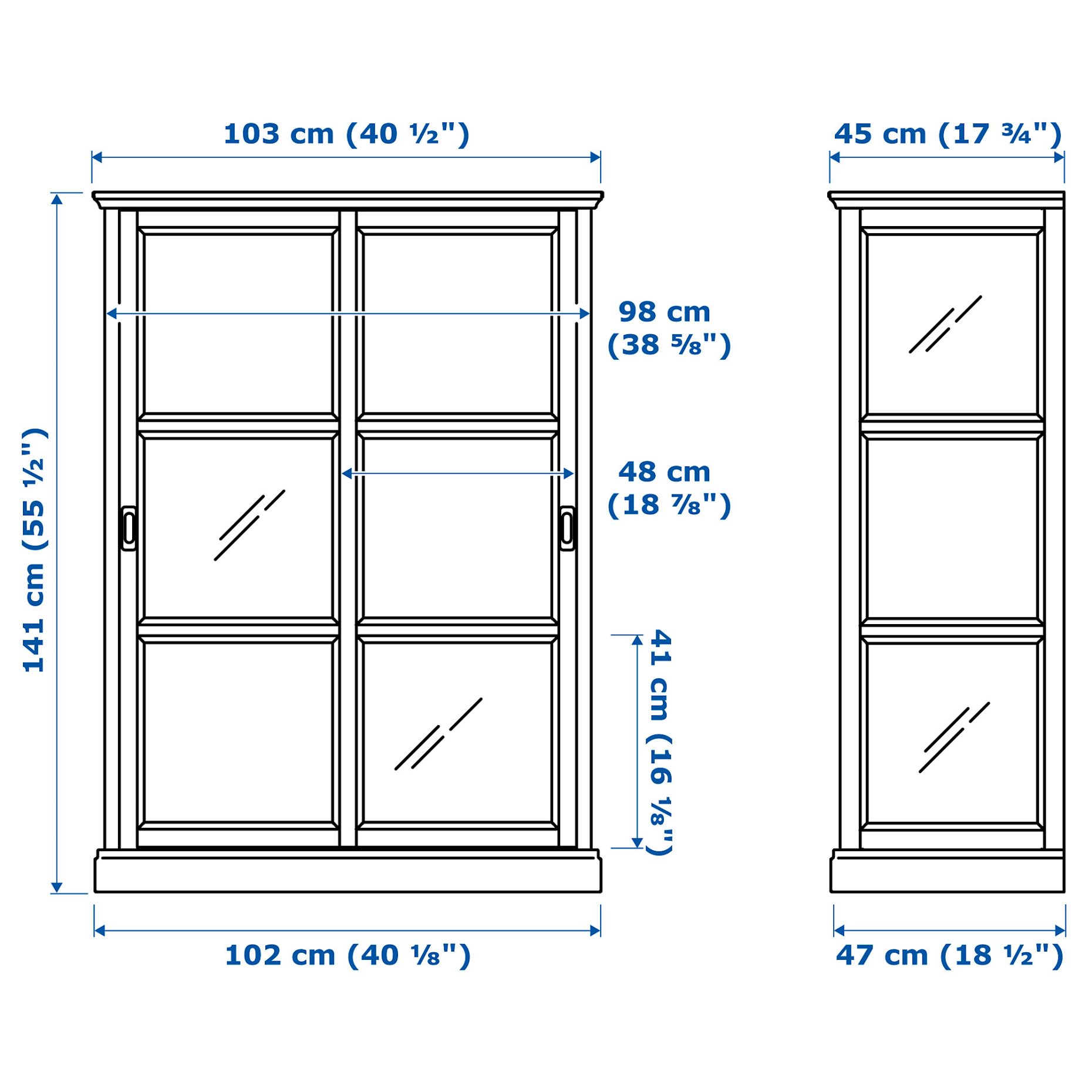 MALSJÖ, glass-door cabinet, 603.034.81