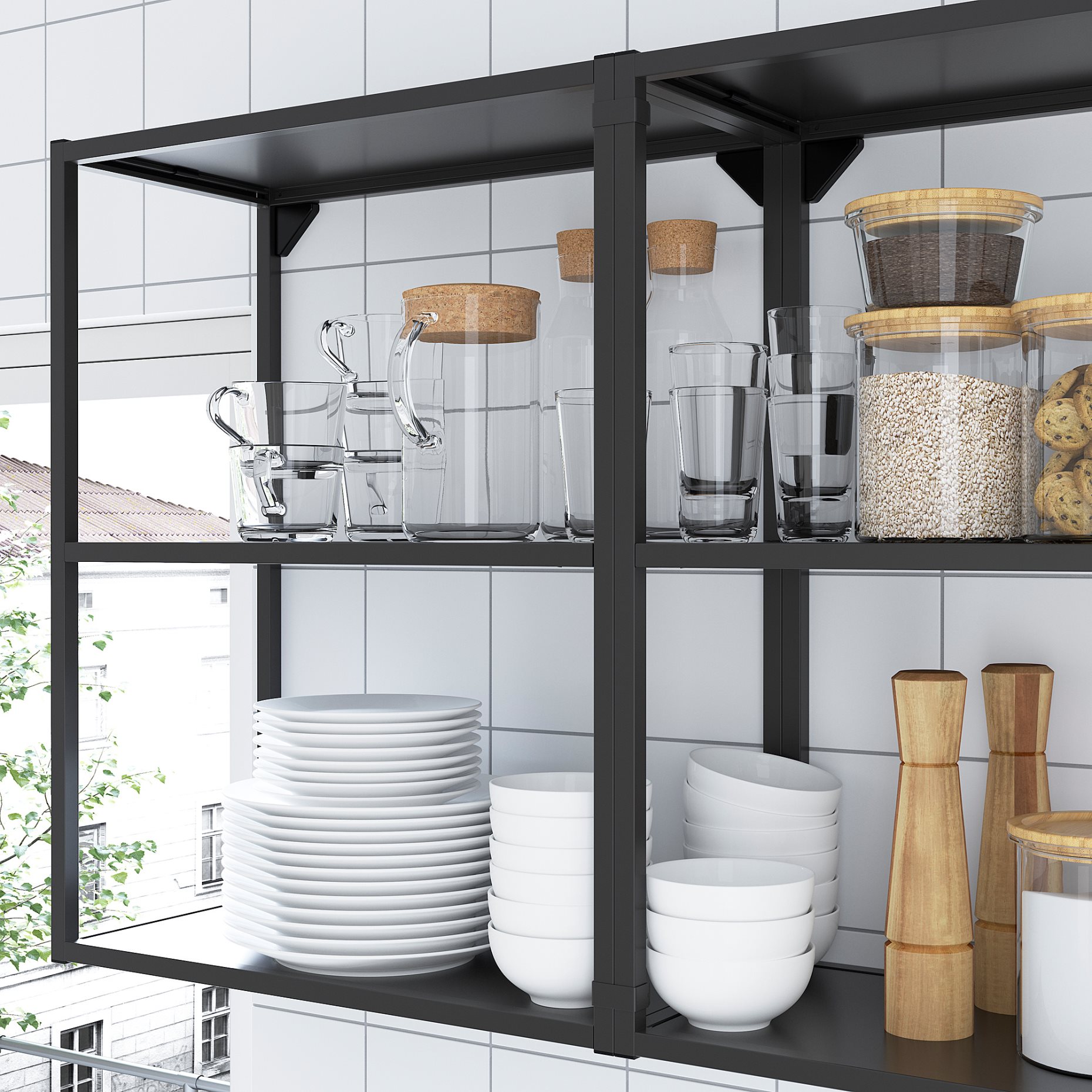 ENHET, wall frame with shelves, 40x30x75 cm, 604.489.45