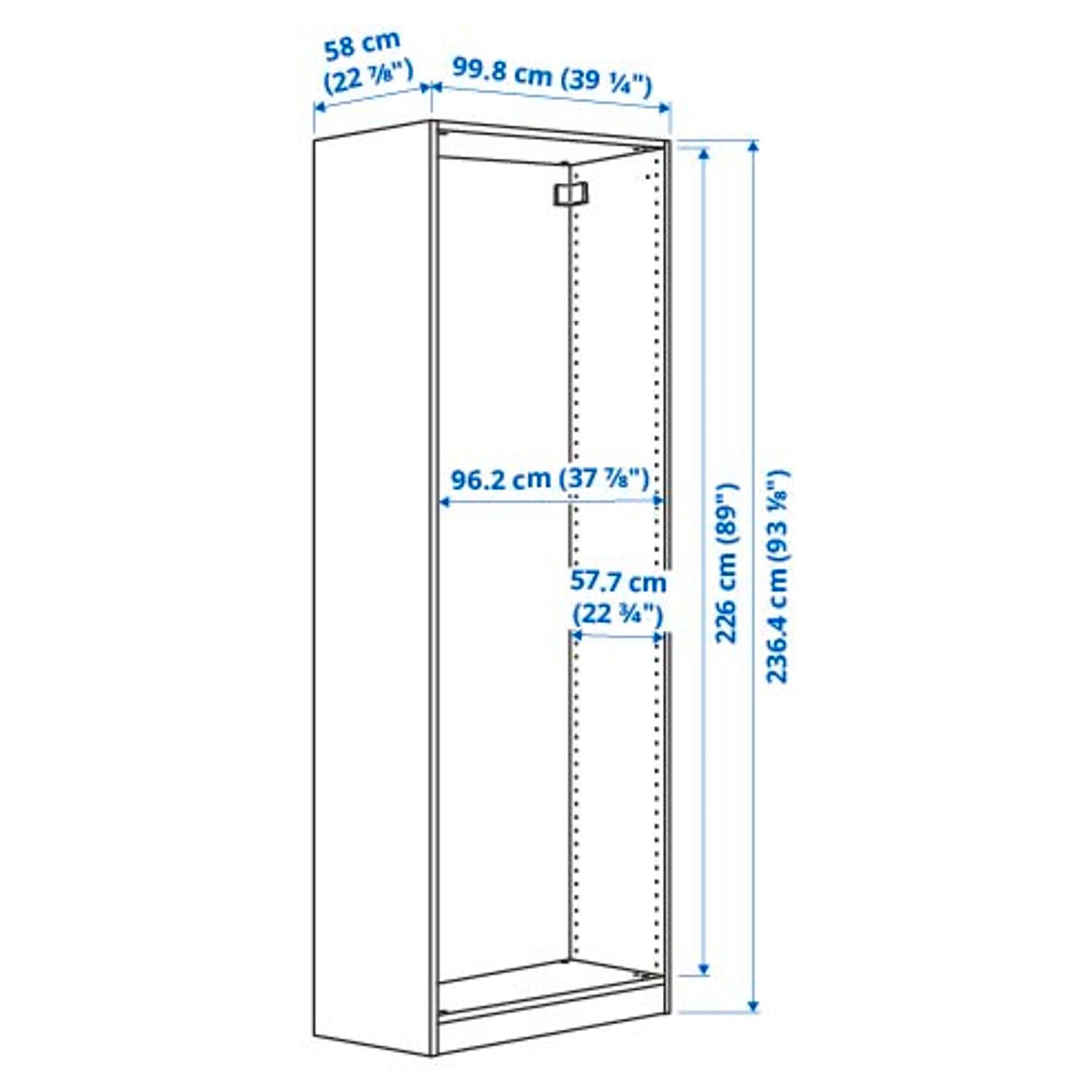 PAX, wardrobe frame, 100x58x236 cm, 604.582.08