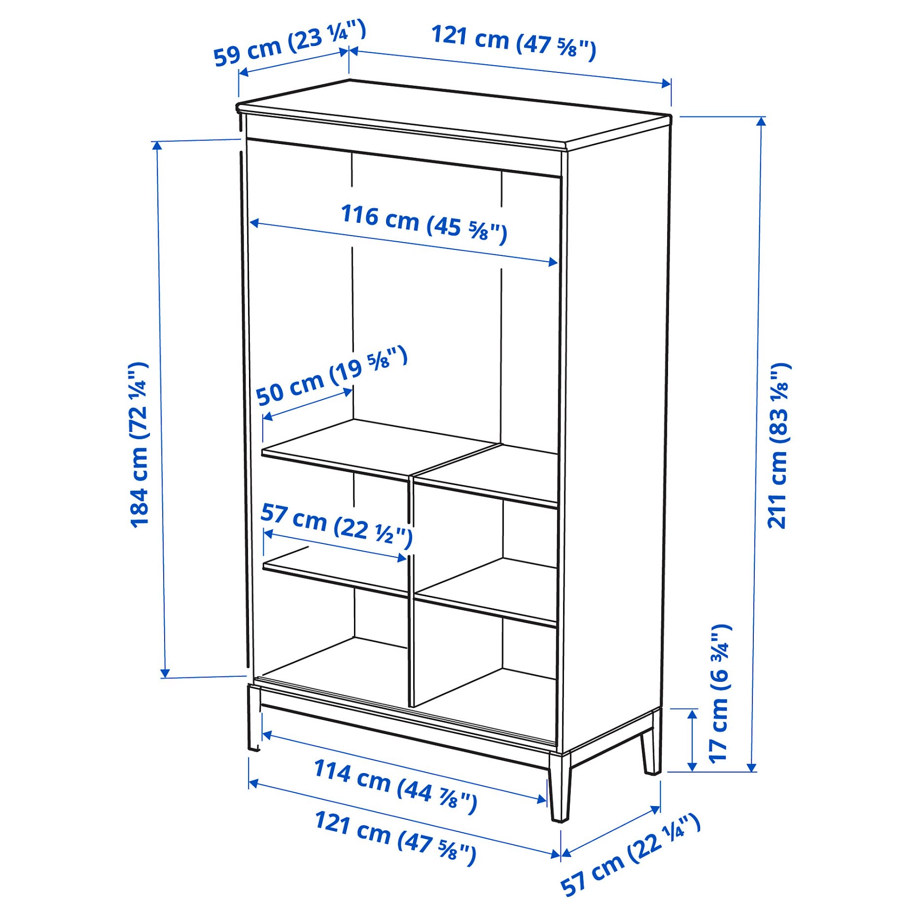 IDANÄS, wardrobe, 121x211 cm, 604.588.35