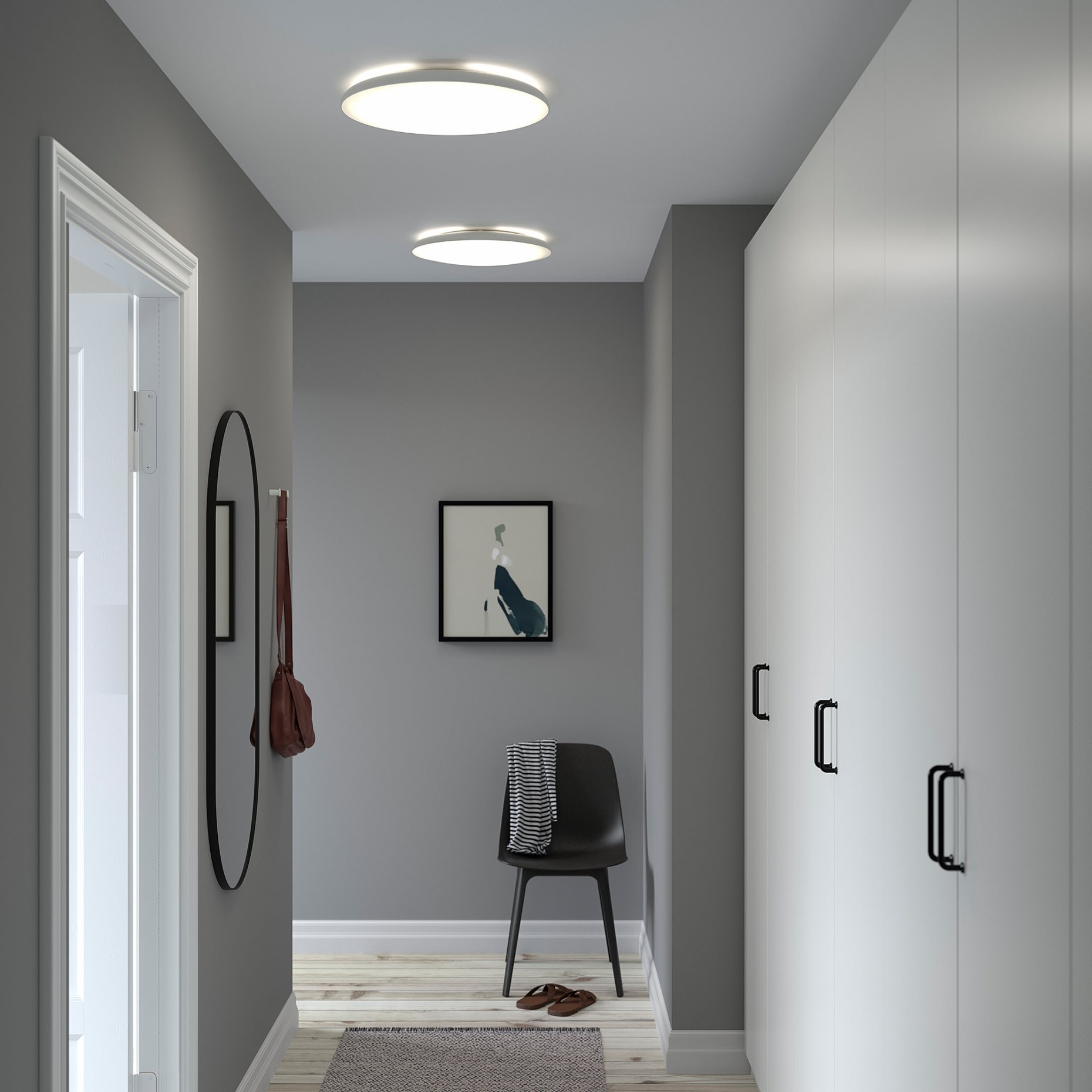 NYMÅNE, ceiling lamp with built-in LED light source, 45 cm, 605.260.47