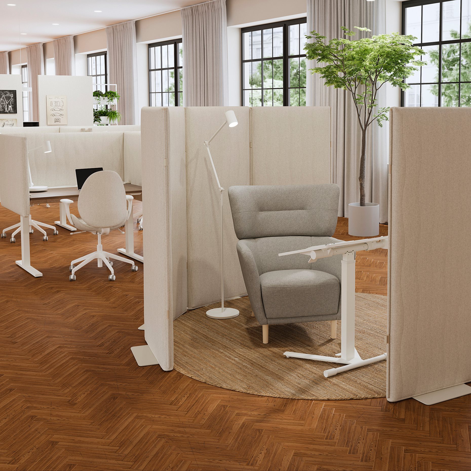 MITTZON, acoustic screen/floor standing, 90x157 cm, 605.282.06