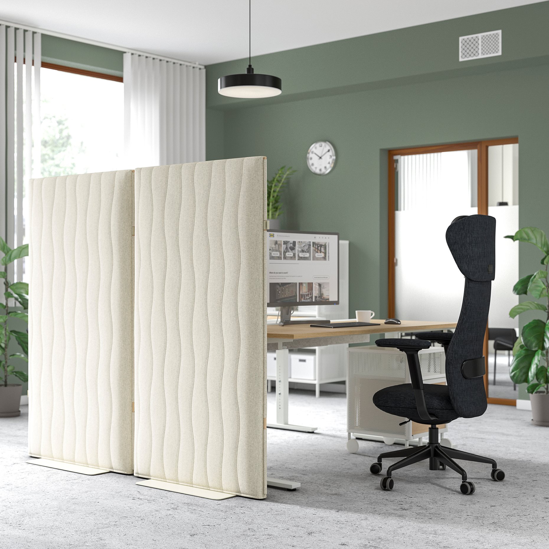 MITTZON, acoustic screen/floor standing, 90x157 cm, 605.282.06