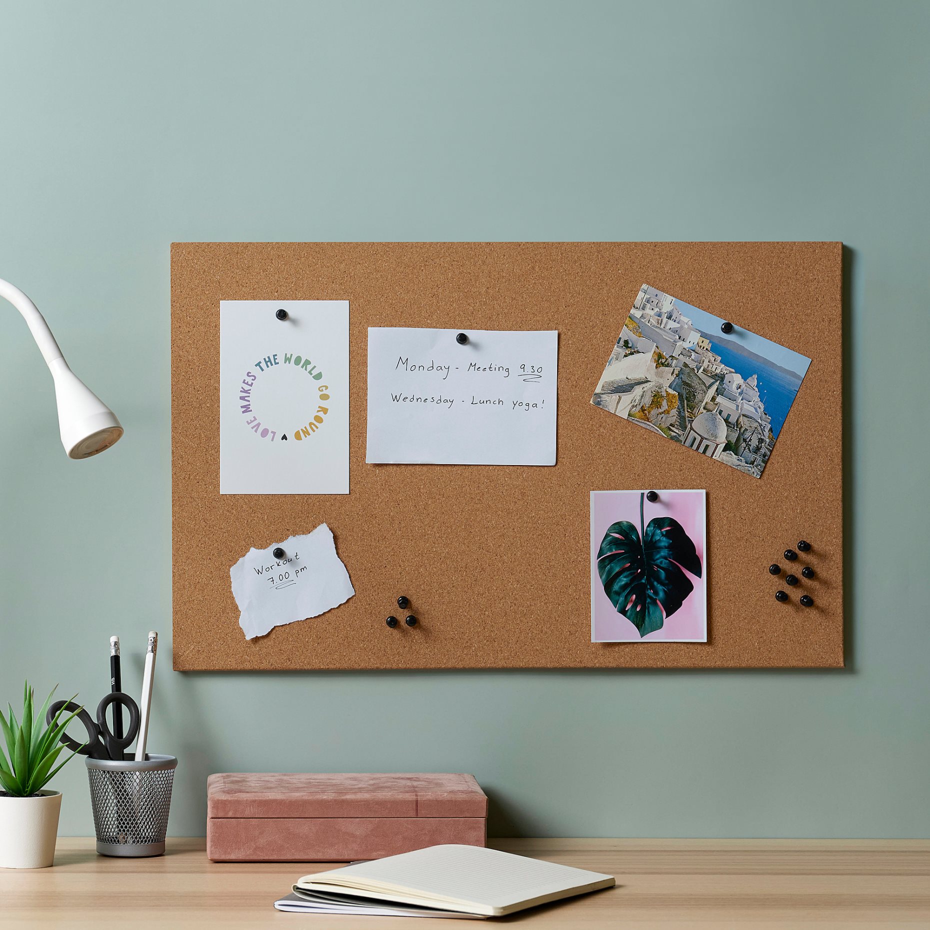 FLÖNSA, memo board with pins, 52x33 cm, 605.324.68