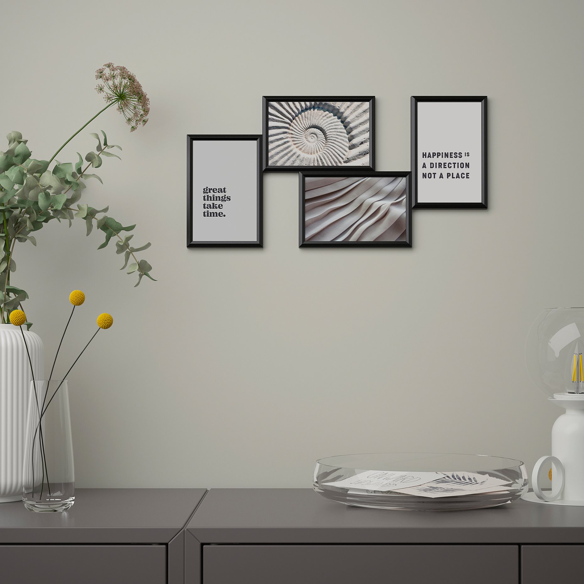 YLLEVAD, art card 4 pack/great things take time, 10x15 cm, 605.544.03