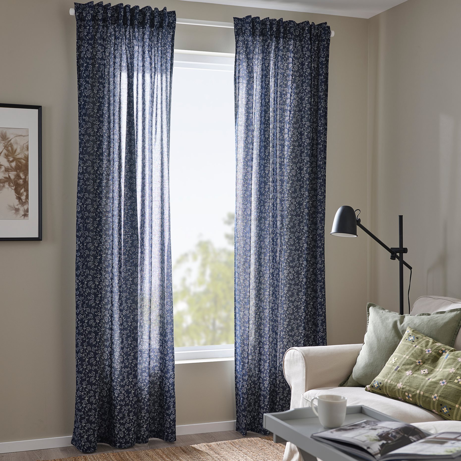 TRYSTÄVMAL, curtains 1 pair, 145x300 cm, 605.565.05