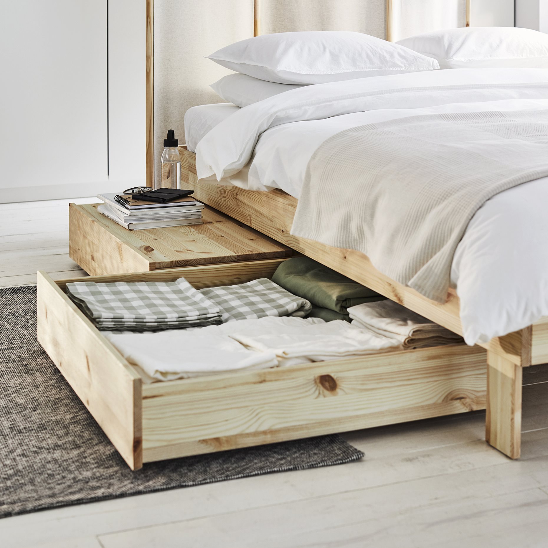 GLAMBERGET, extendable bed with storage, 80-160x200 cm, 605.648.45