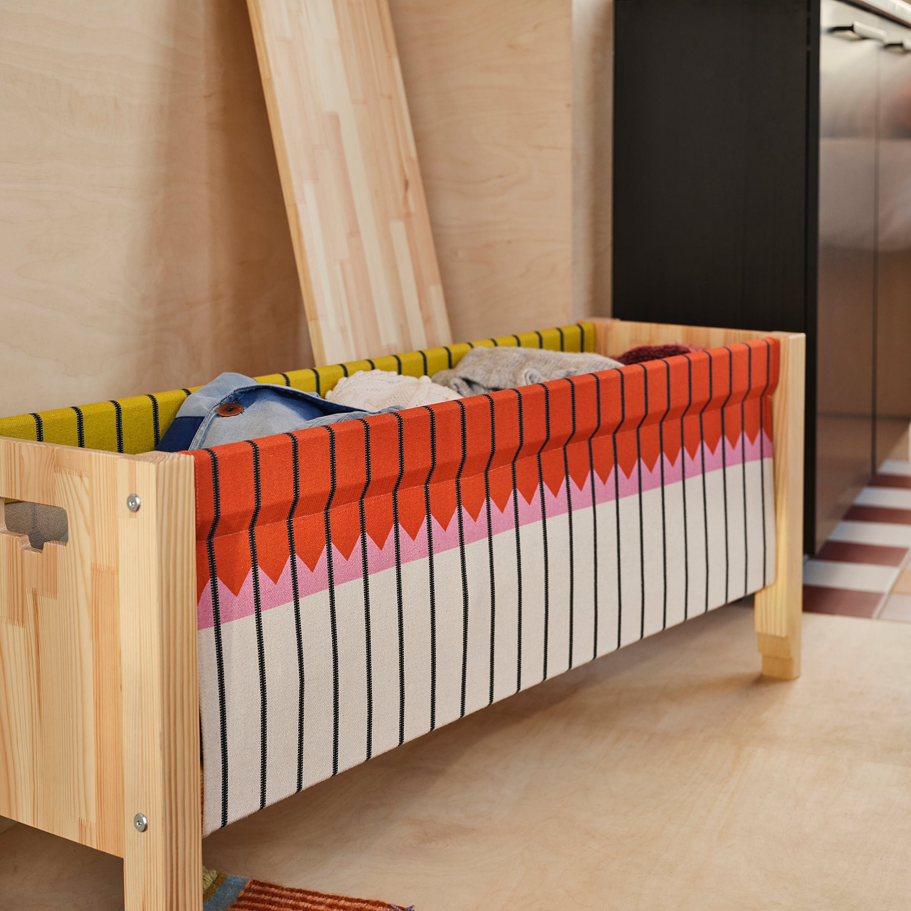 OMMJÄNGE, bench with storage, 113x45x35 cm, 605.946.49
