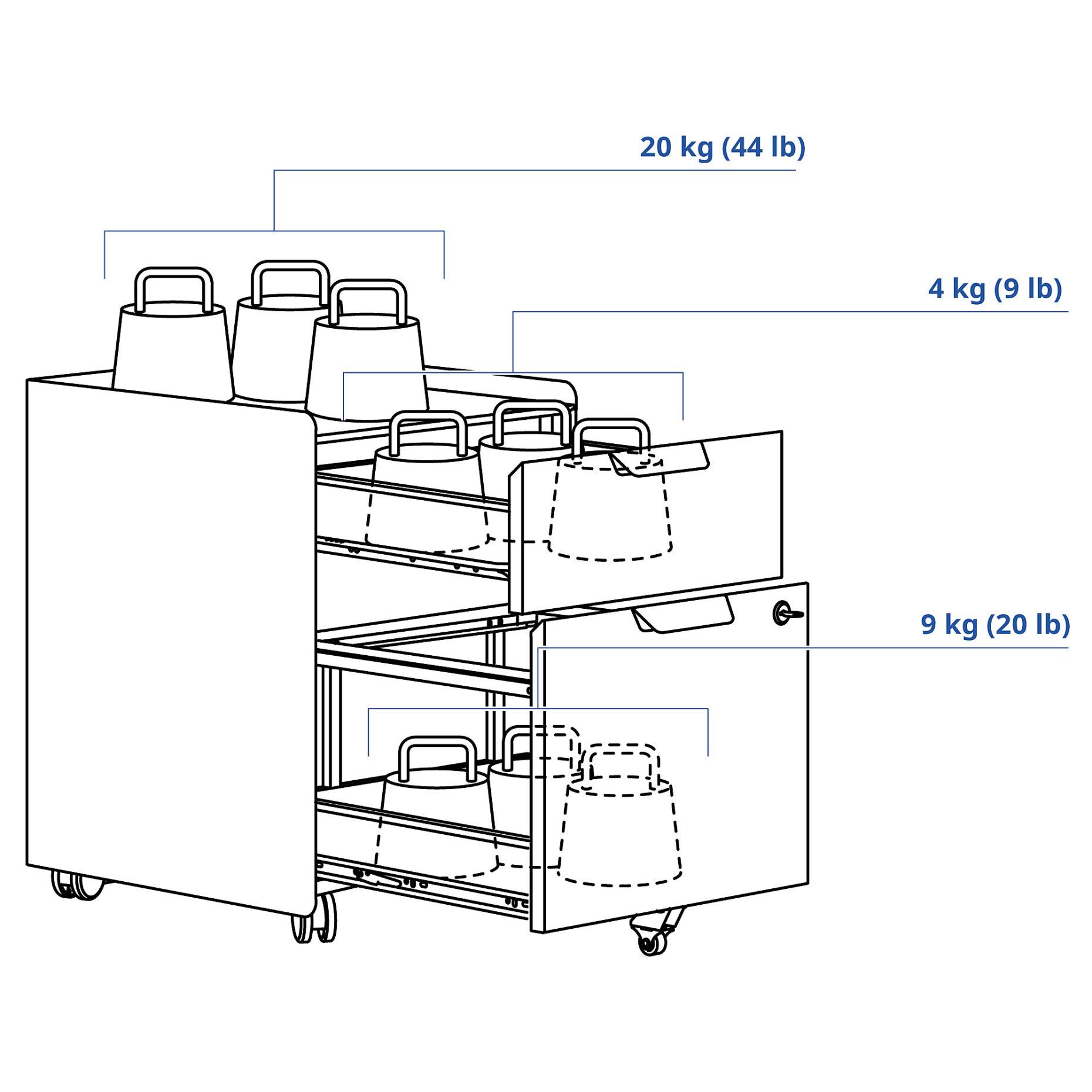 TROTTEN, drawer unit with 2 drawers on castors, 606.196.64