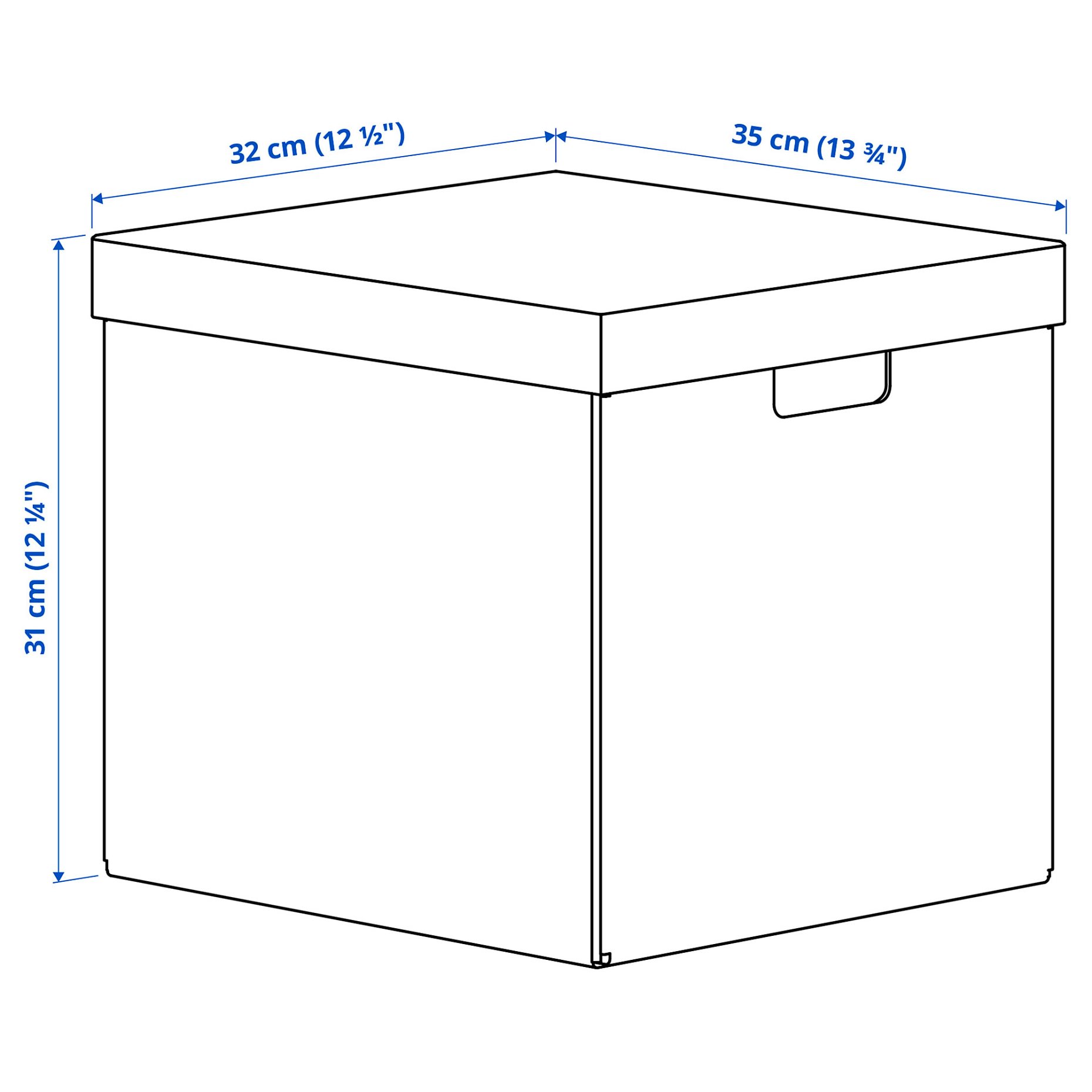 FJÄDERHARV, storage box with lid, 32x35x31 cm, 606.201.01