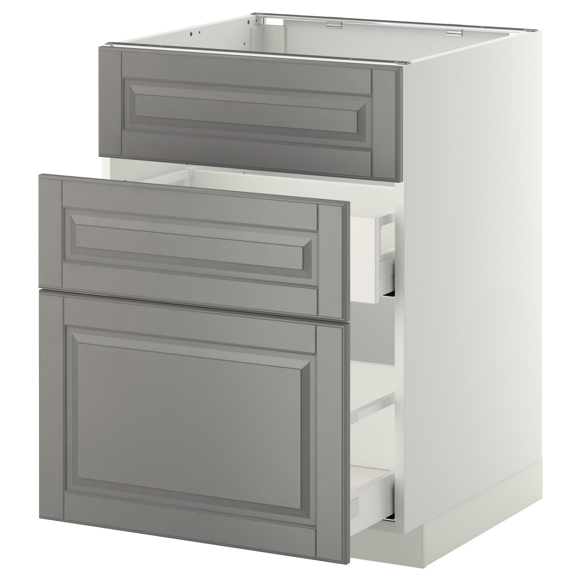METOD/MAXIMERA, base cabinet for sink+3 fronts/2 drawers, 691.048.54
