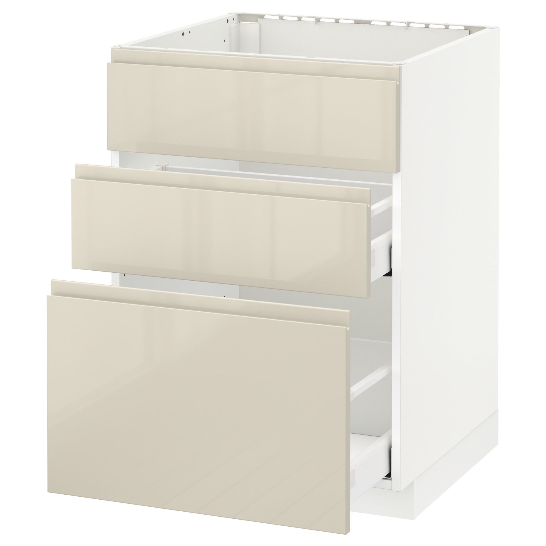 METOD/MAXIMERA, base cabinet for sink+3 fronts/2 drawers, 691.681.48