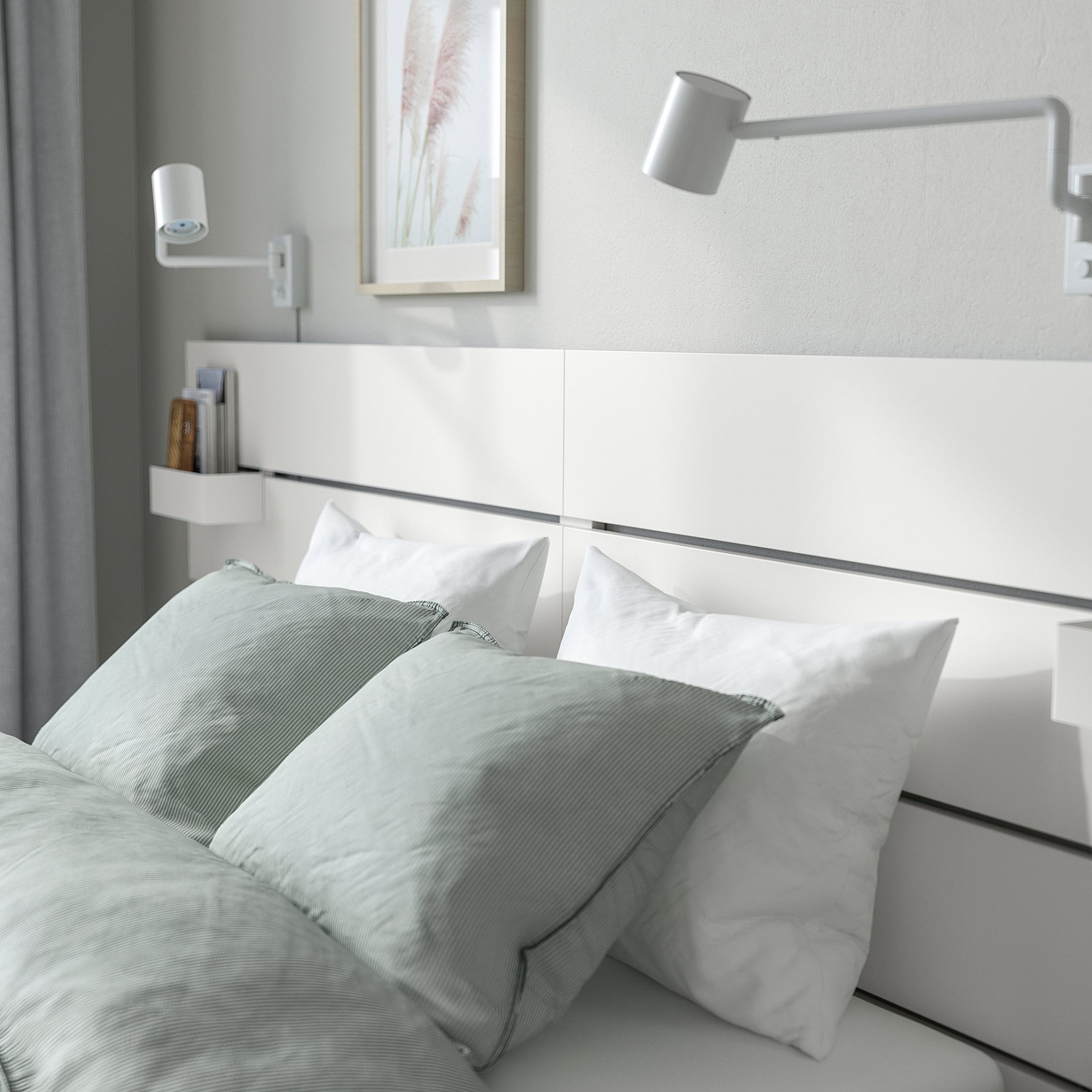 NORDLI, κρεβάτι με αποθηκευτικό χώρο και κεφαλάρι, 160x200 cm, 692.414.22