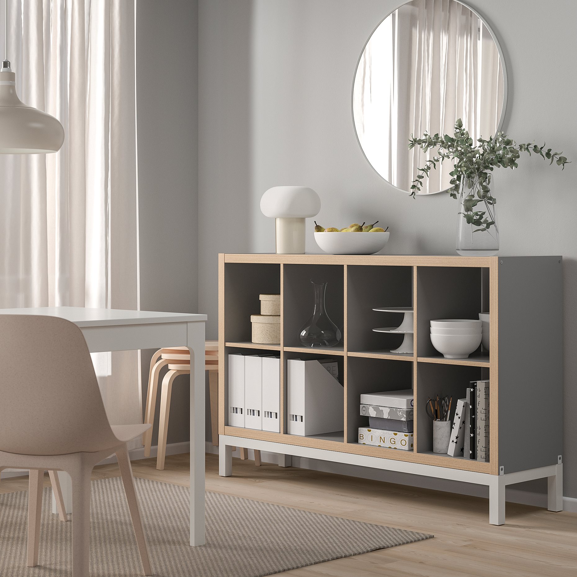 KALLAX, shelving unit with underframe, 147x94 cm, 694.426.80