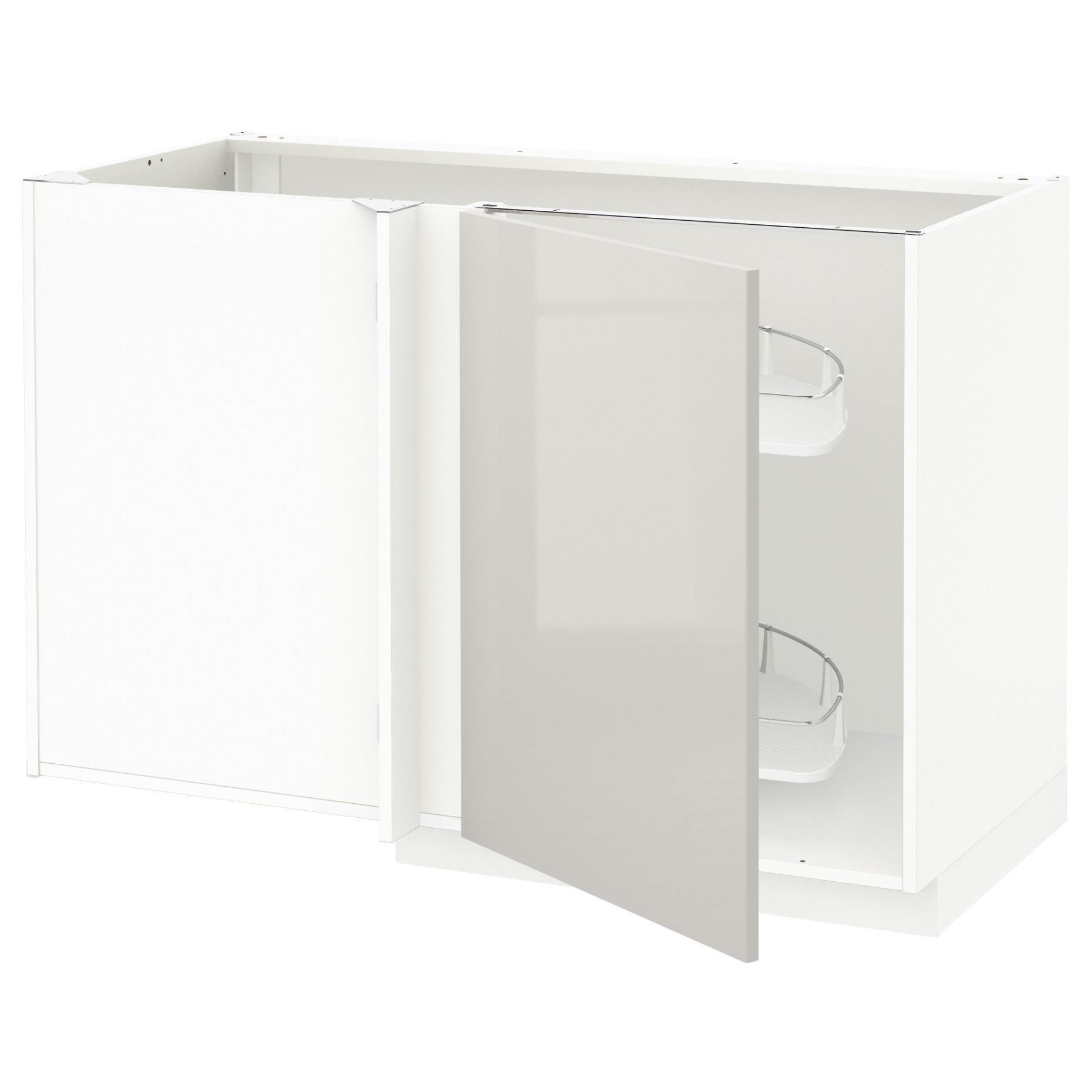 METOD, corner base cabinet with pull-out fitting, 128x68 cm, 694.635.02
