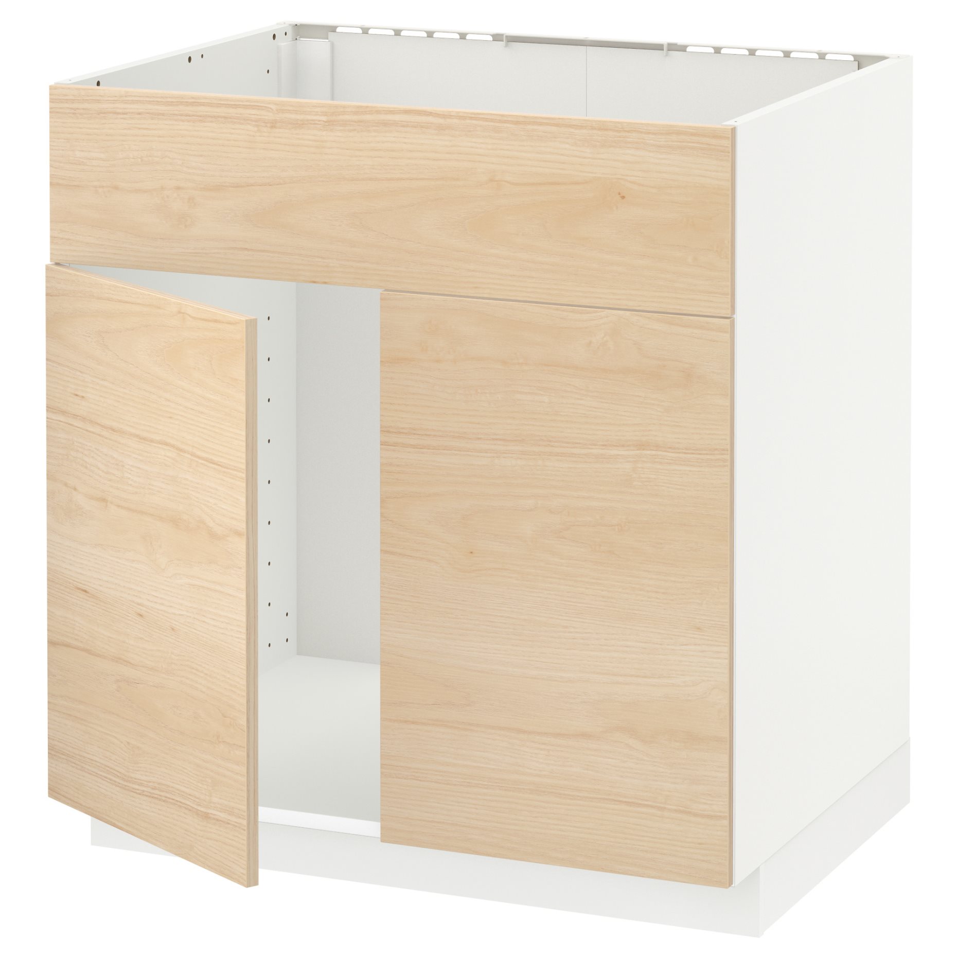 METOD, base cabinet for sink with 2 doors/front, 80x60 cm, 694.685.14