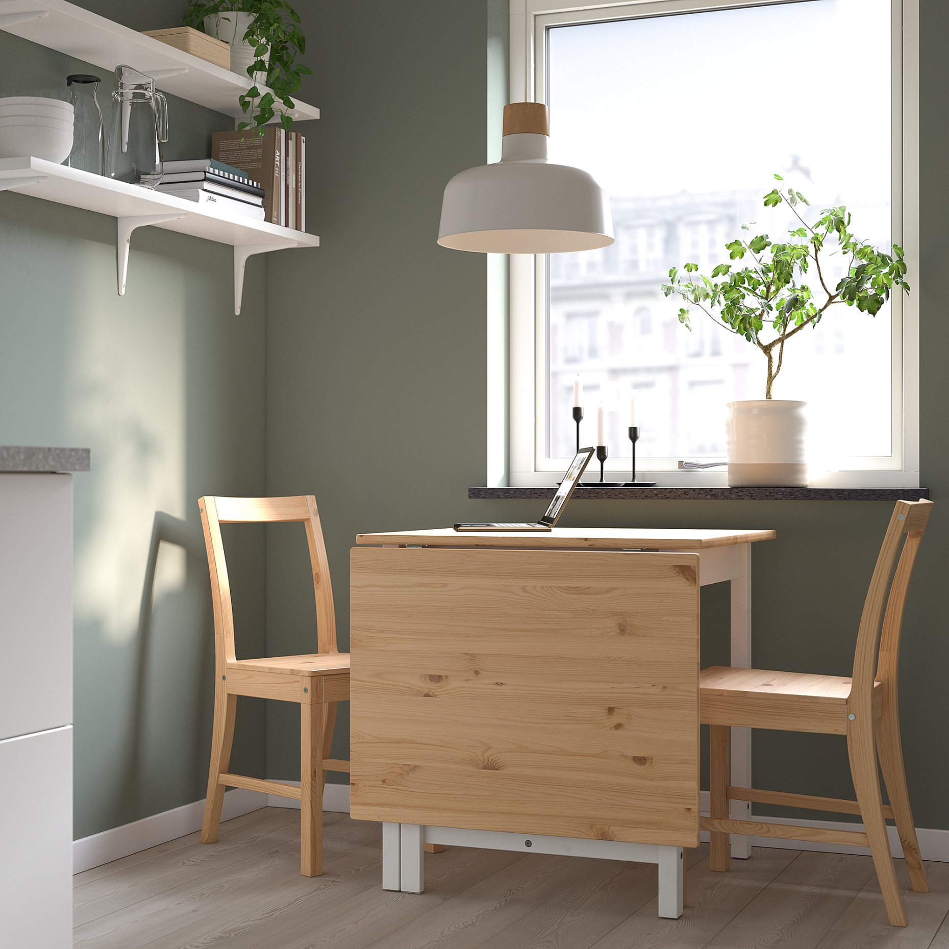 PINNTORP/PINNT, table and 2 chairs, 67/124 cm, 694.844.44