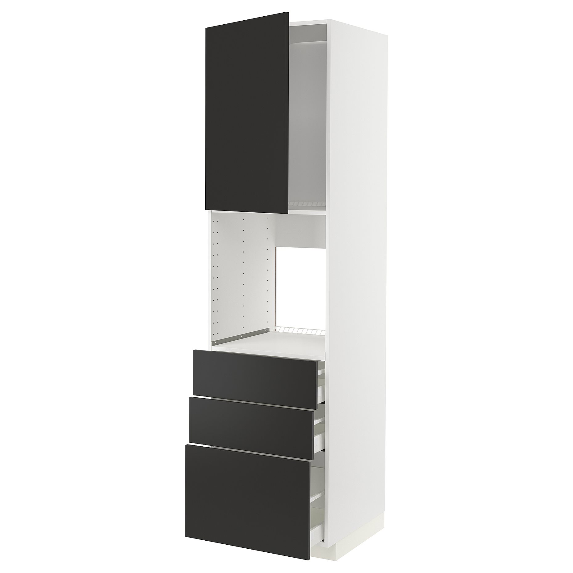 METOD, high cabinet for oven with door/3 drawers, 60x60x220 cm, 694.989.45