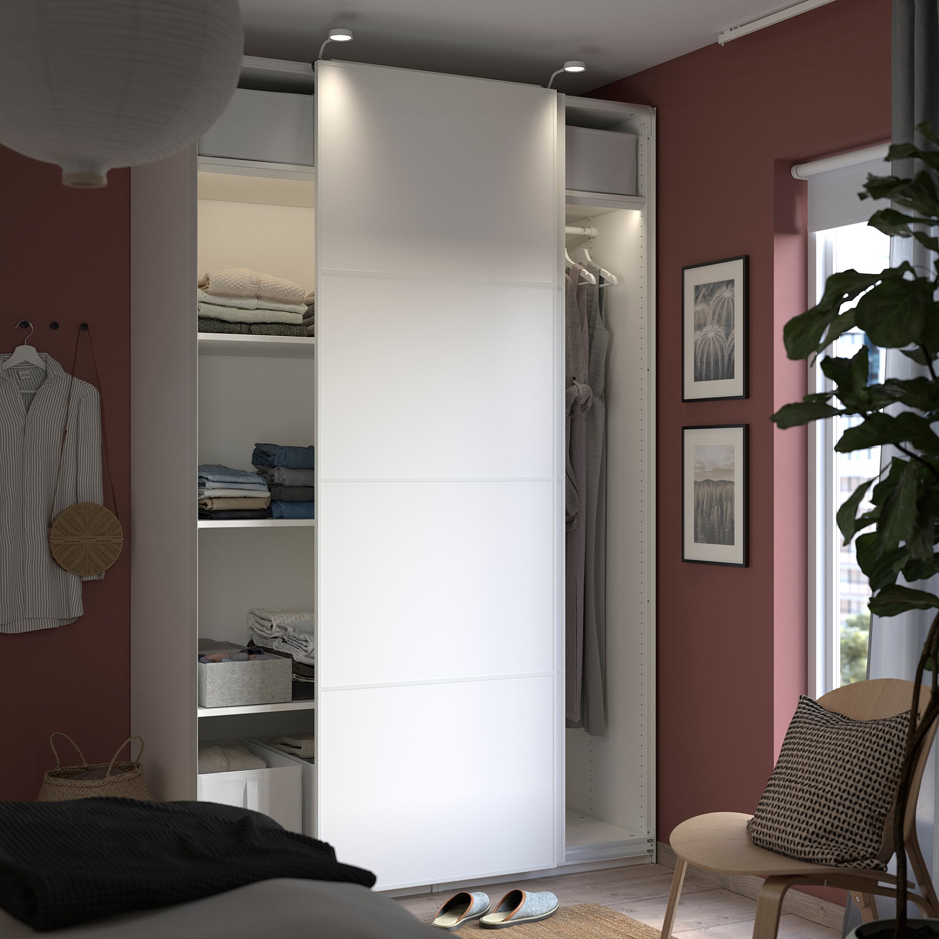 PAX/MEHAMN, ντουλάπα με συρόμενες πόρτες, 150x66x236 cm, 695.003.02