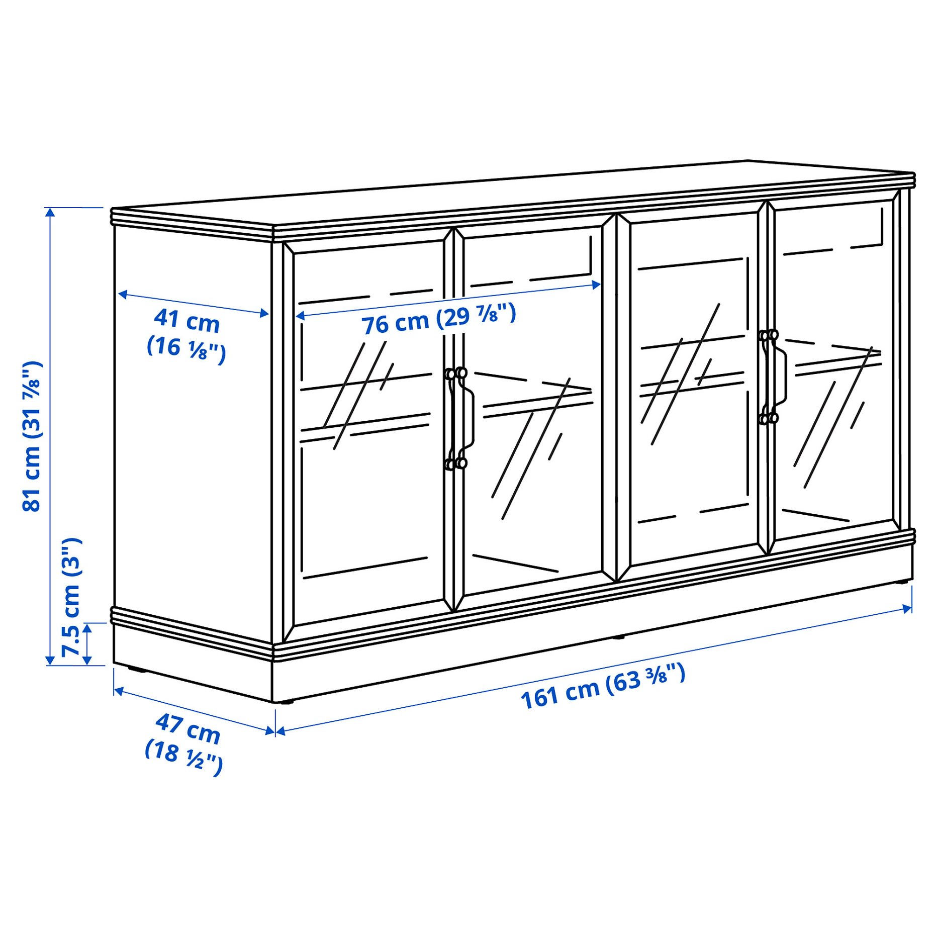 LANESUND, storage combination, 282x47x152 cm, 695.147.28