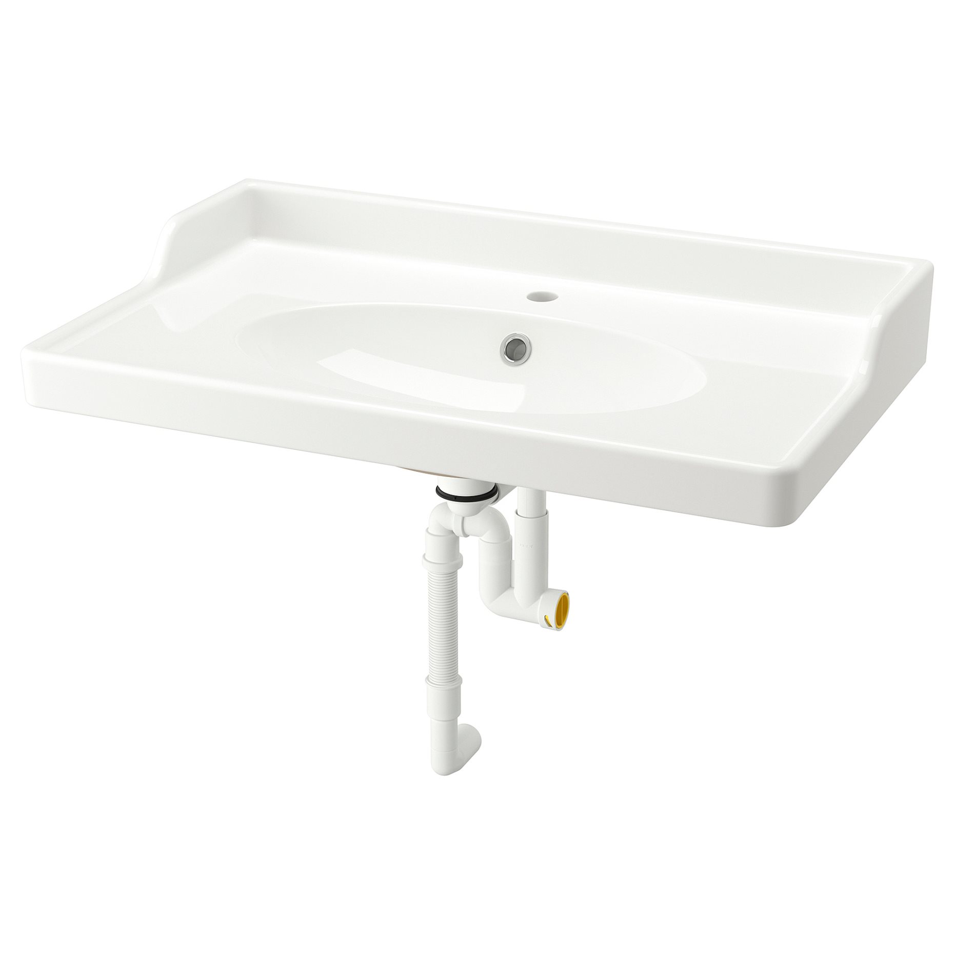 RUTSJON, wash-basin with water trap, 82x49 cm, 695.167.65